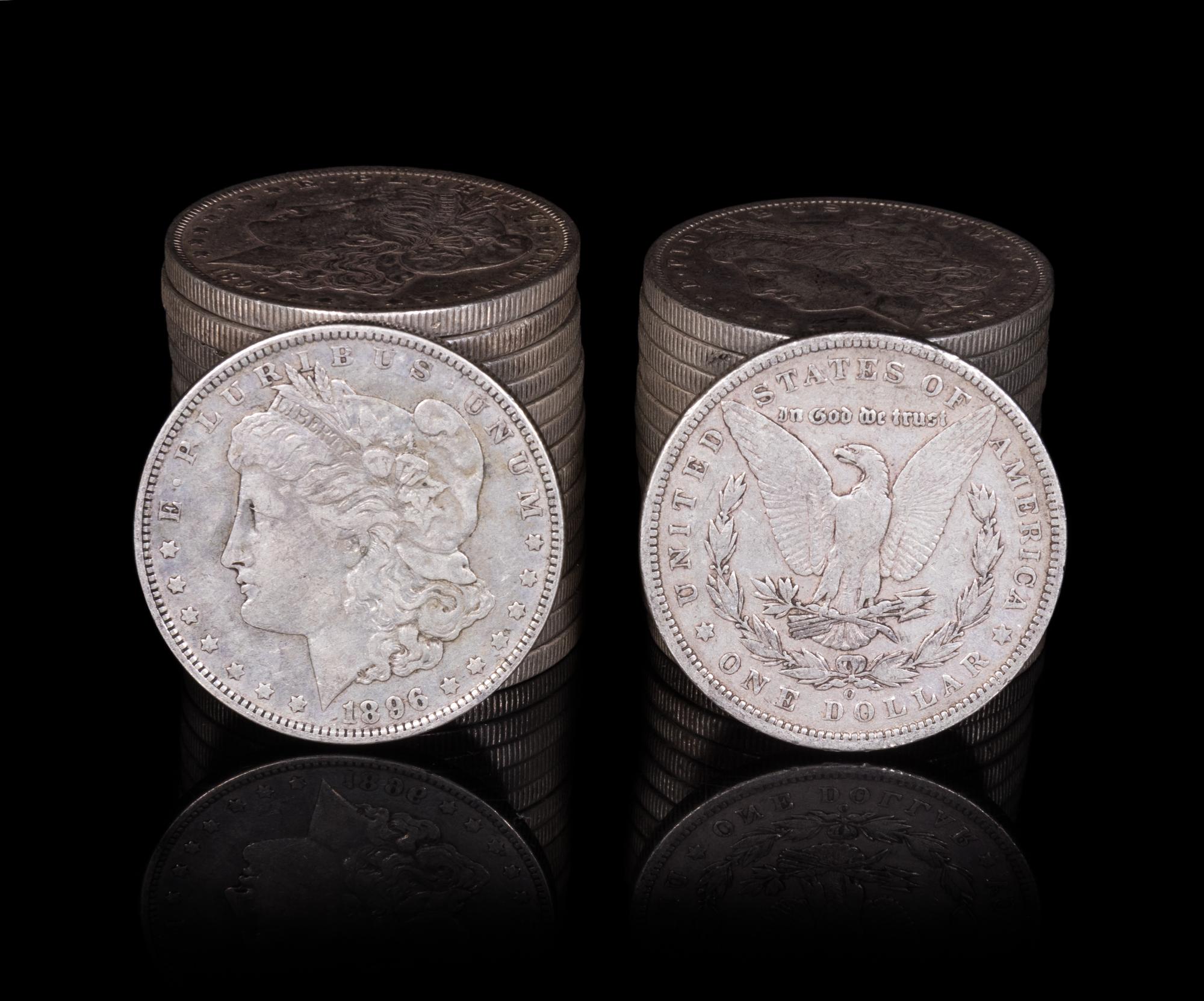 A Group of Twenty-Nine United States 1896-O Morgan Silver Dollar Coins