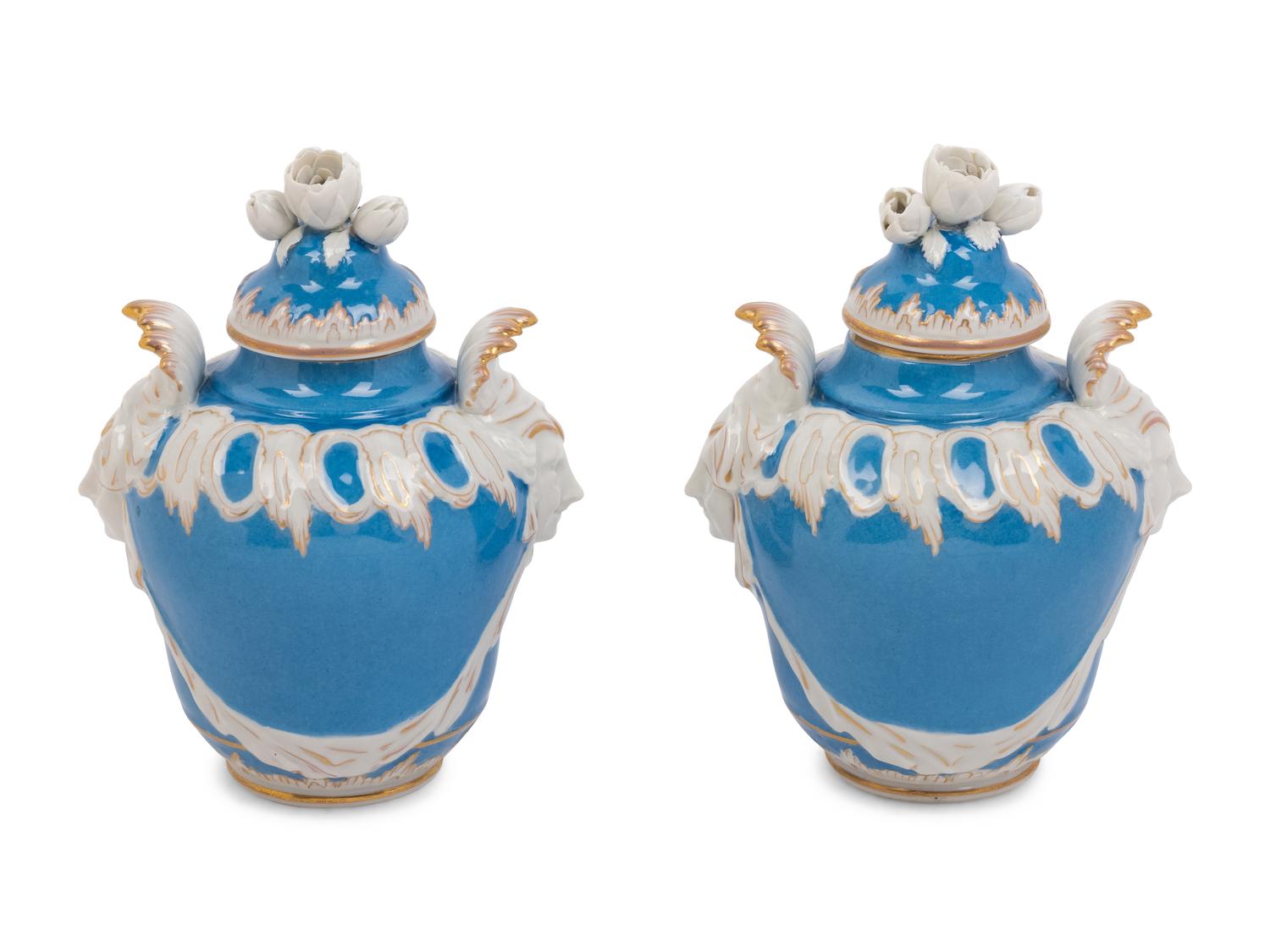 A Pair of Berlin (K.P.M.) Porcelain Vases and Covers