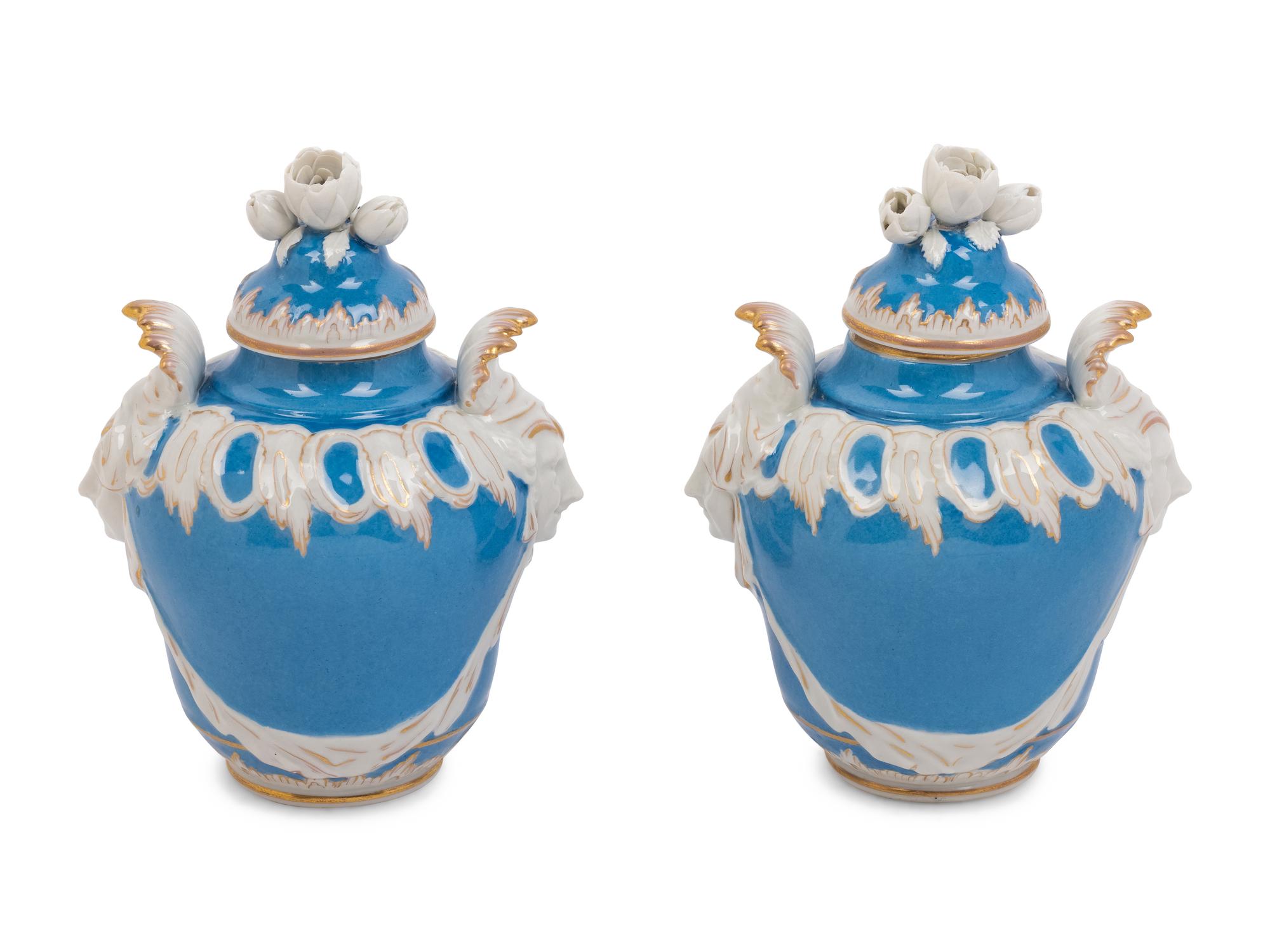 A Pair of Berlin (K.P.M.) Porcelain Vases and Covers