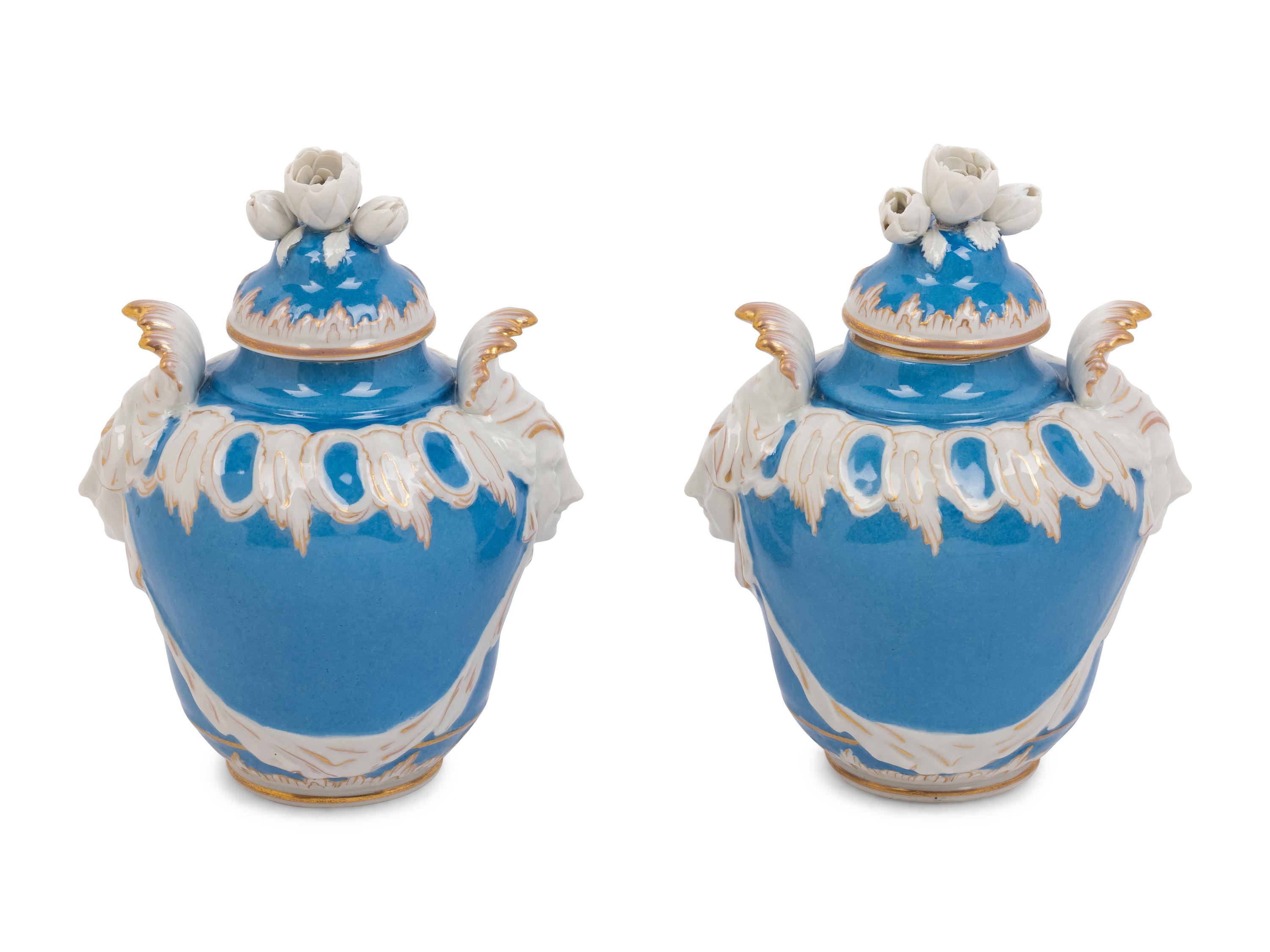 A Pair of Berlin (K.P.M.) Porcelain Vases and Covers