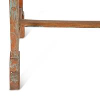 A Swedish Carved and Painted Oak White Marble Top Table — 19th/20th Century