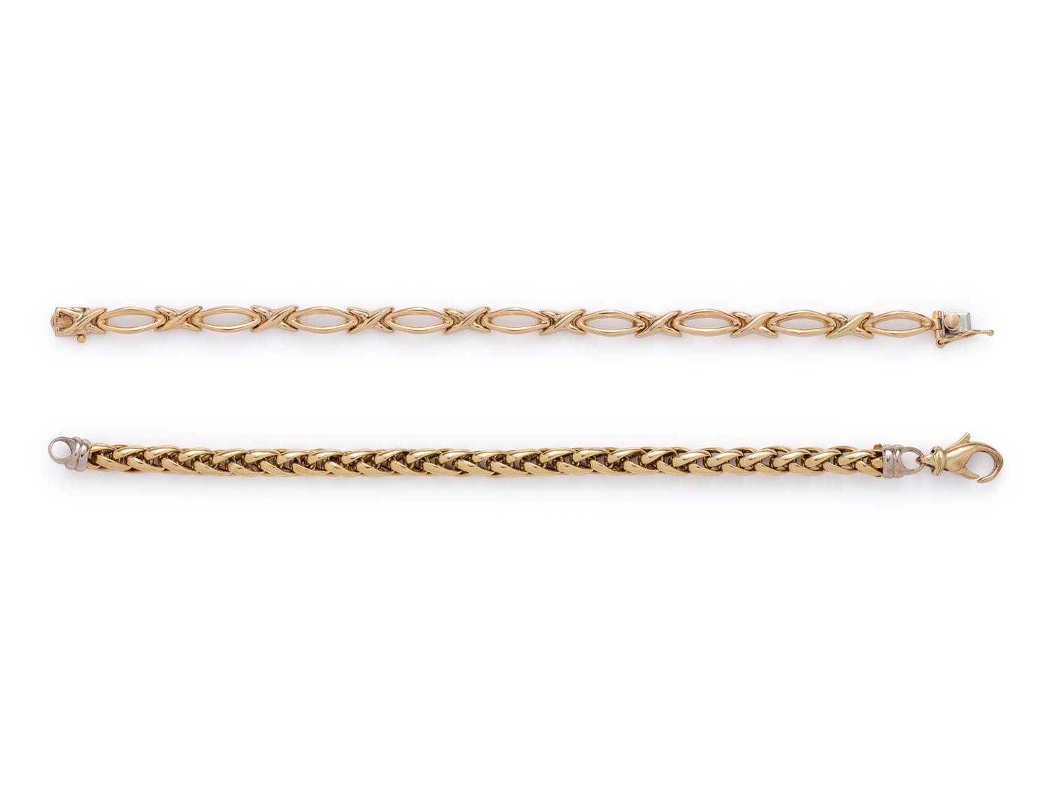 COLLECTION OF YELLOW GOLD BRACELETS
