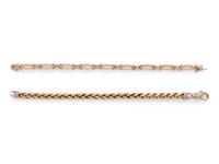COLLECTION OF YELLOW GOLD BRACELETS