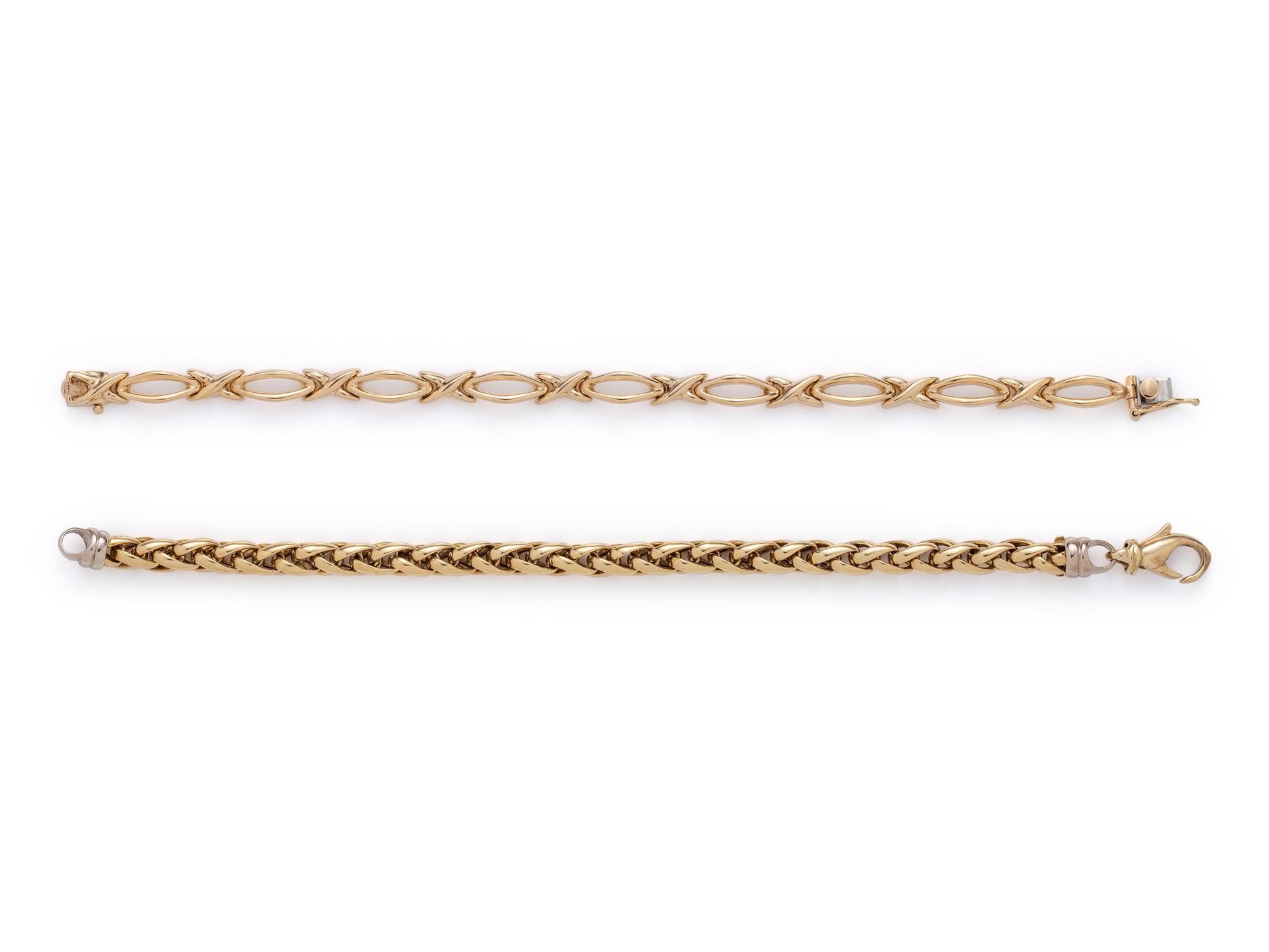 COLLECTION OF YELLOW GOLD BRACELETS