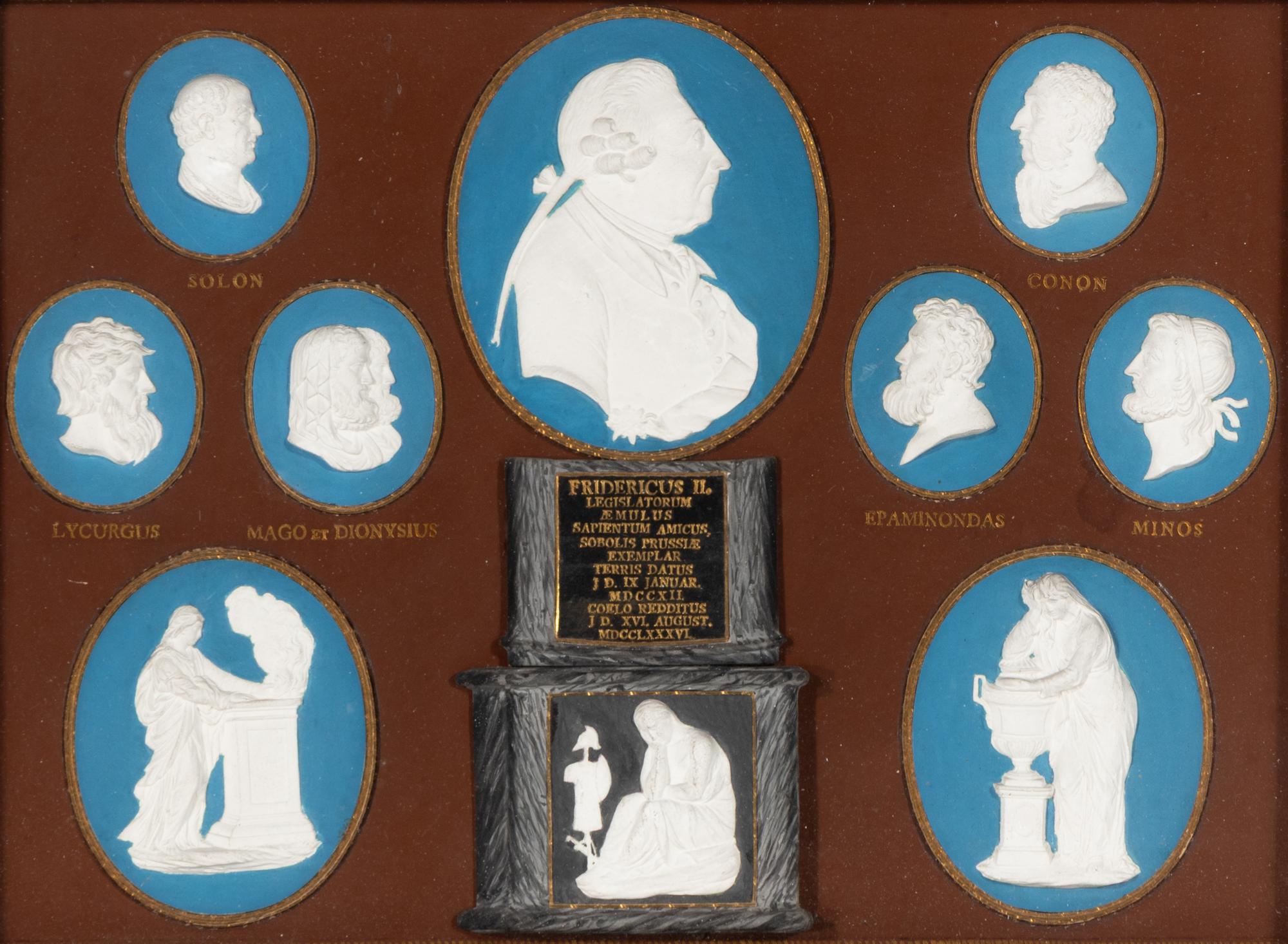 A Group of Painted Composition Portrait Medallions