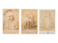 [NATIVE AMERICANS]. 3 cabinet cards of Native American subjects, incl. Chief Gall, Hunkpapa leader who participated at the Battle of Little Bighorn.