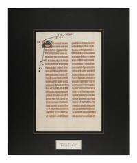 [MANUSCRIPT LEAF -- BIBLE]. One leaf on vellum, in Latin. England?, ca. 1250.