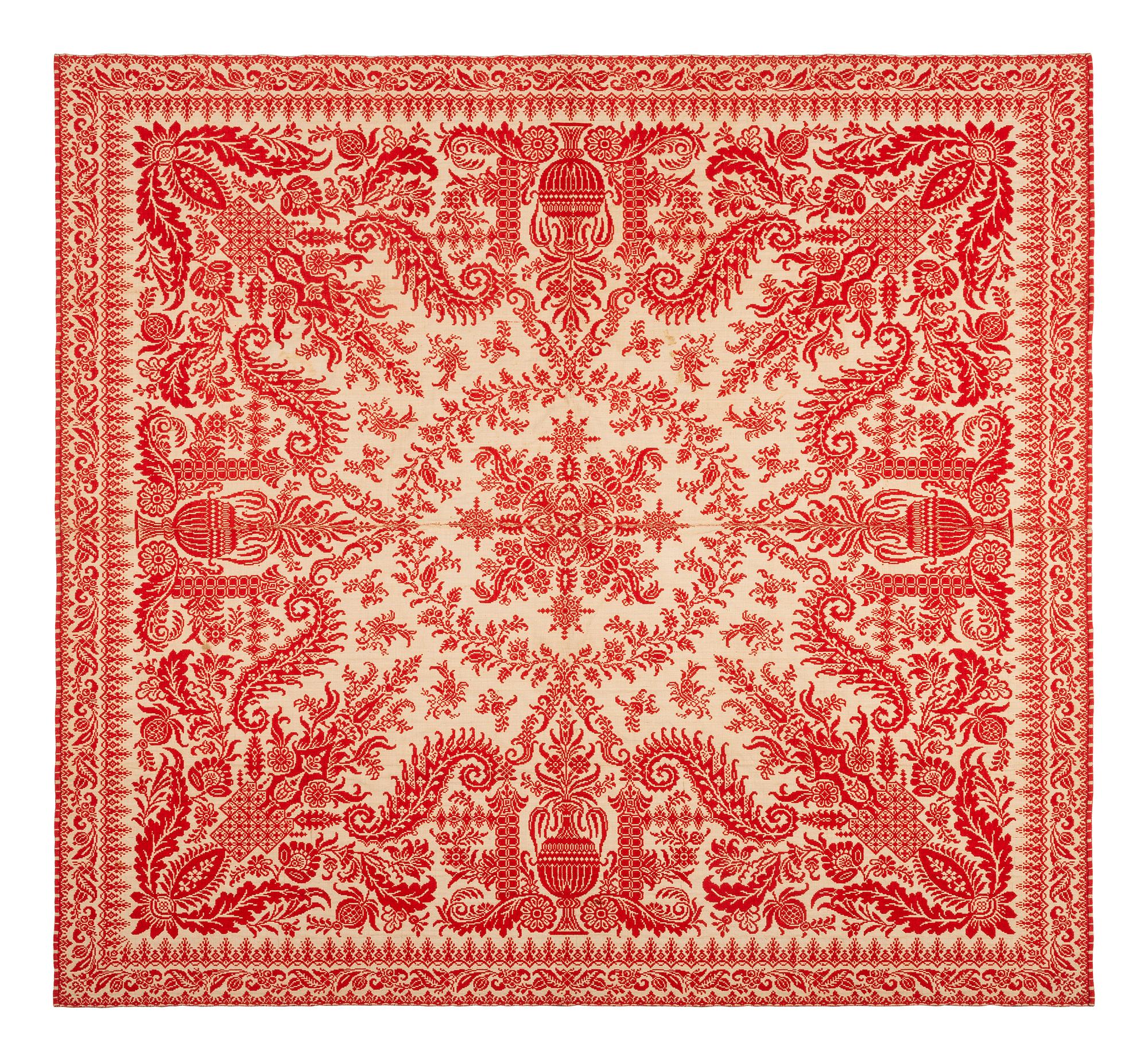 Three Jacquard Woven Coverlets