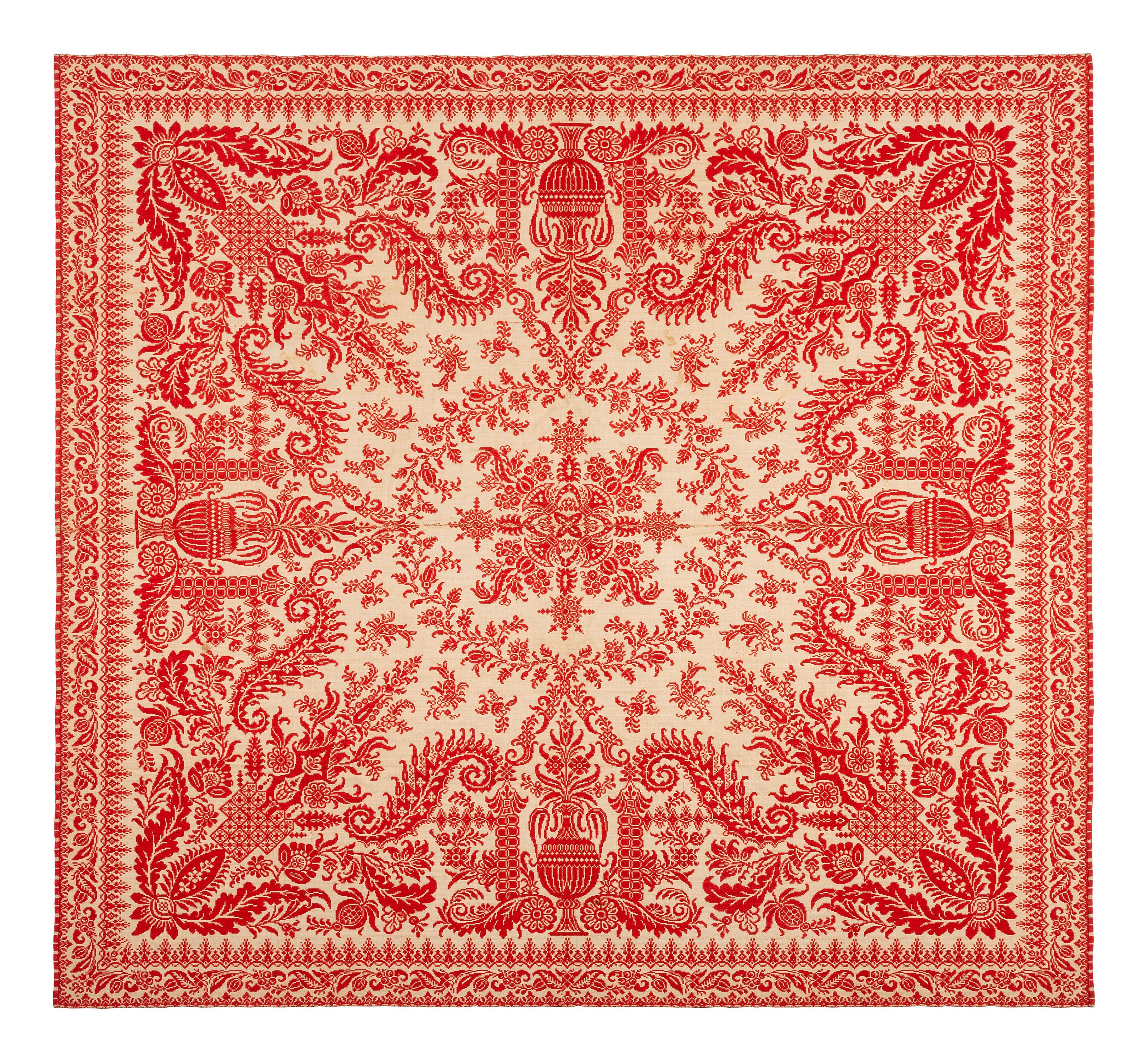 Three Jacquard Woven Coverlets