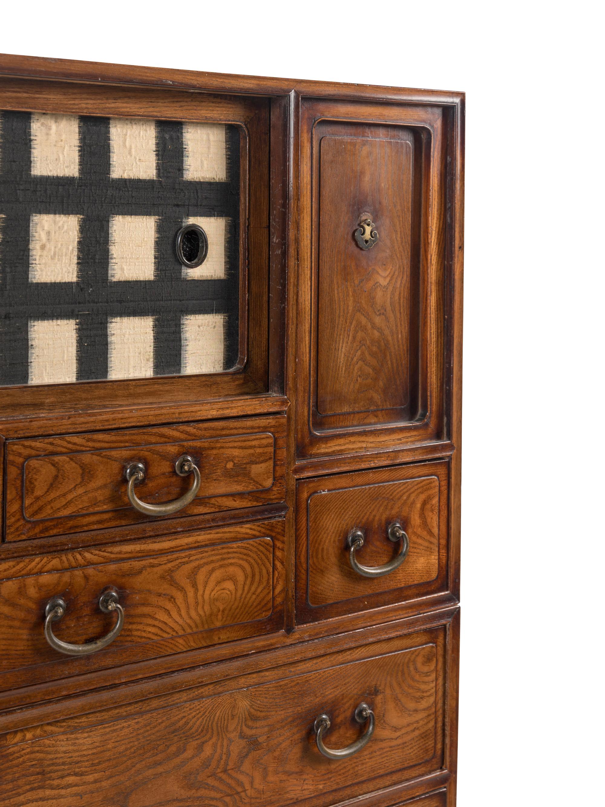 A Japanese Wood Tansu Chest