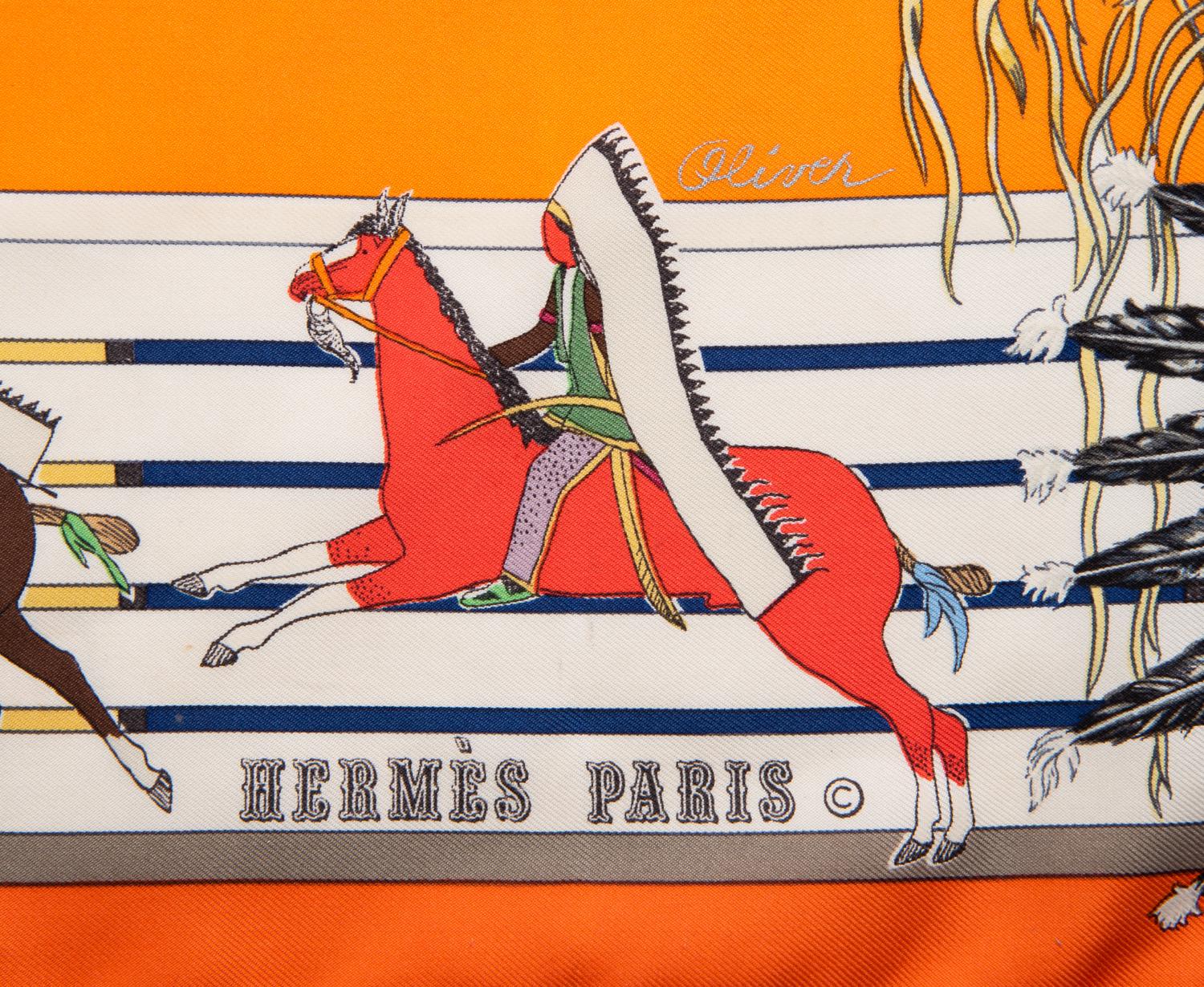 Hermès Kermit Oliver 90cm Silk Scarf