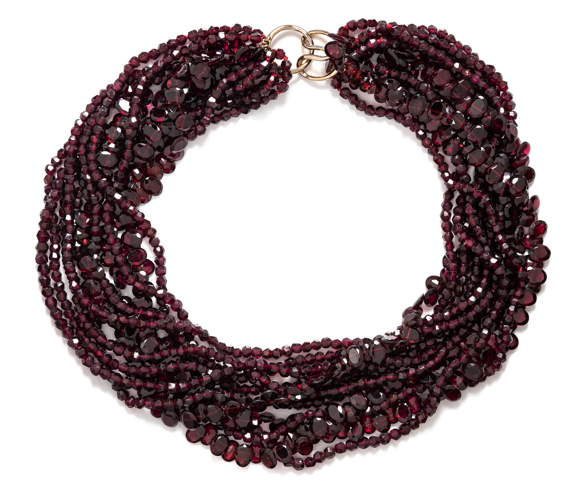 A Garnet Torsade Necklace,
