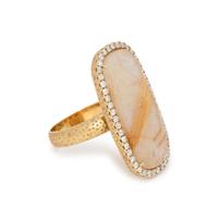 RUTILATED QUARTZ AND DIAMOND RING