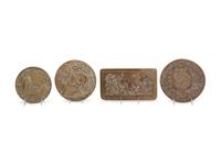 Four Continetal Cast Bronze Figural Plaques