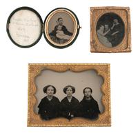 [EARLY PHOTOGRAPHY]. Assorted cased images of pairs and trios of sitters.