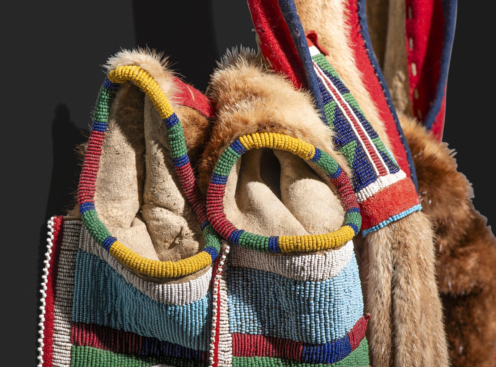 Nez Perce Beaded Otter Bowcase and Quiver, with Bow