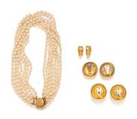 Four Pieces of Designer Costume Jewelry Including Chanel and Miriam Haskell