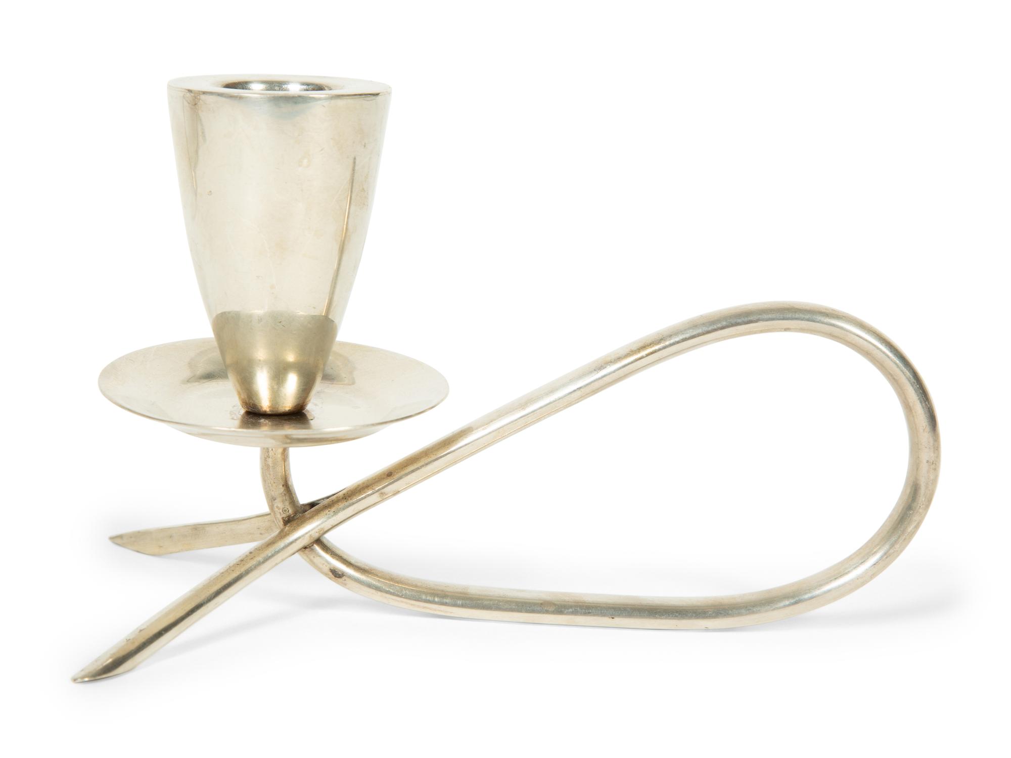 A Set of Four Mexican Silver Candle Holders — 20TH CENTURY