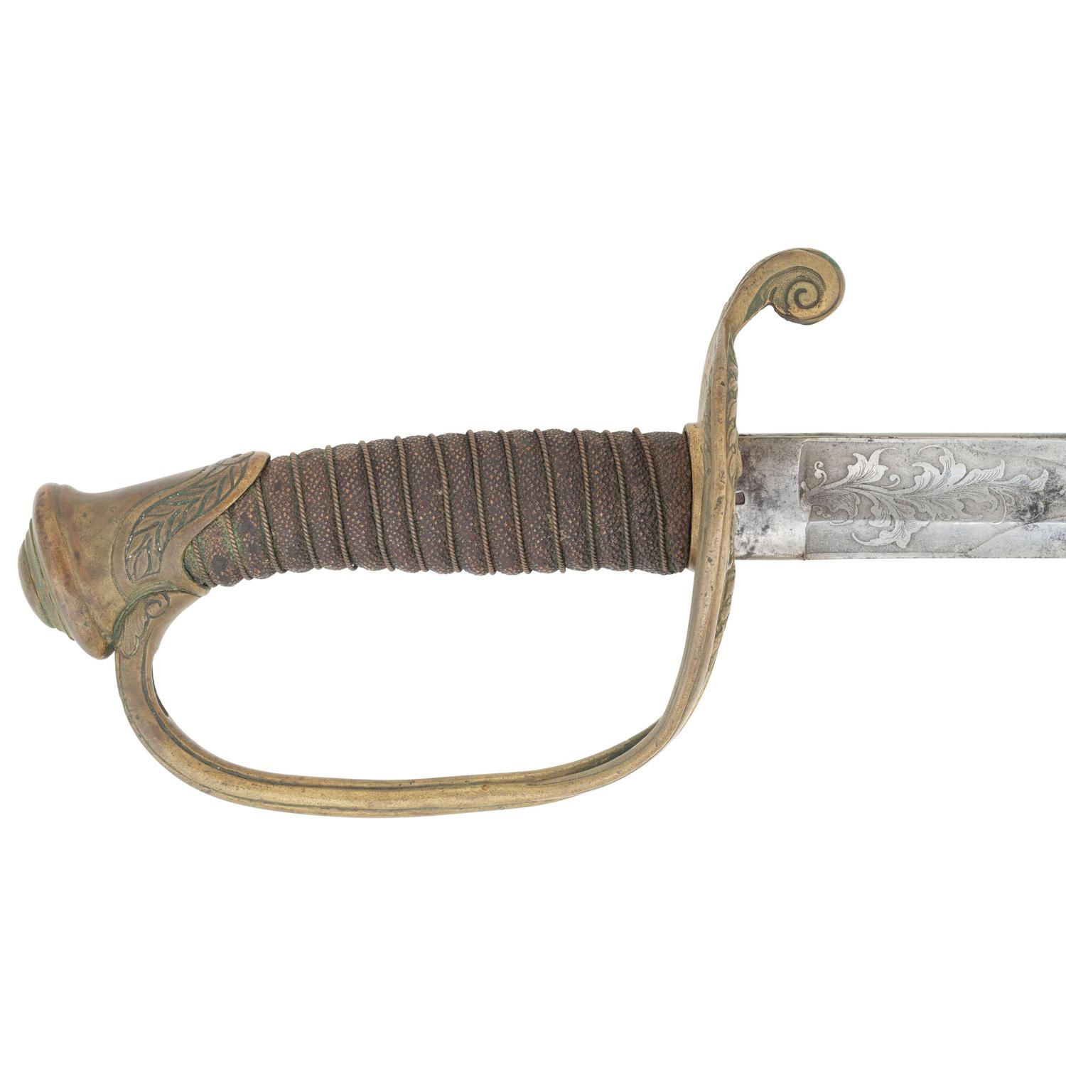 Tiffany Retailer Marked Imported US Model 1850 Foot Officers Sword with German Silver Scabbard