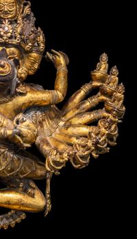 A Sino-Tibetan Gilt Copper Alloy Figure of Hevajra 銅鎏金吉祥歡喜金剛