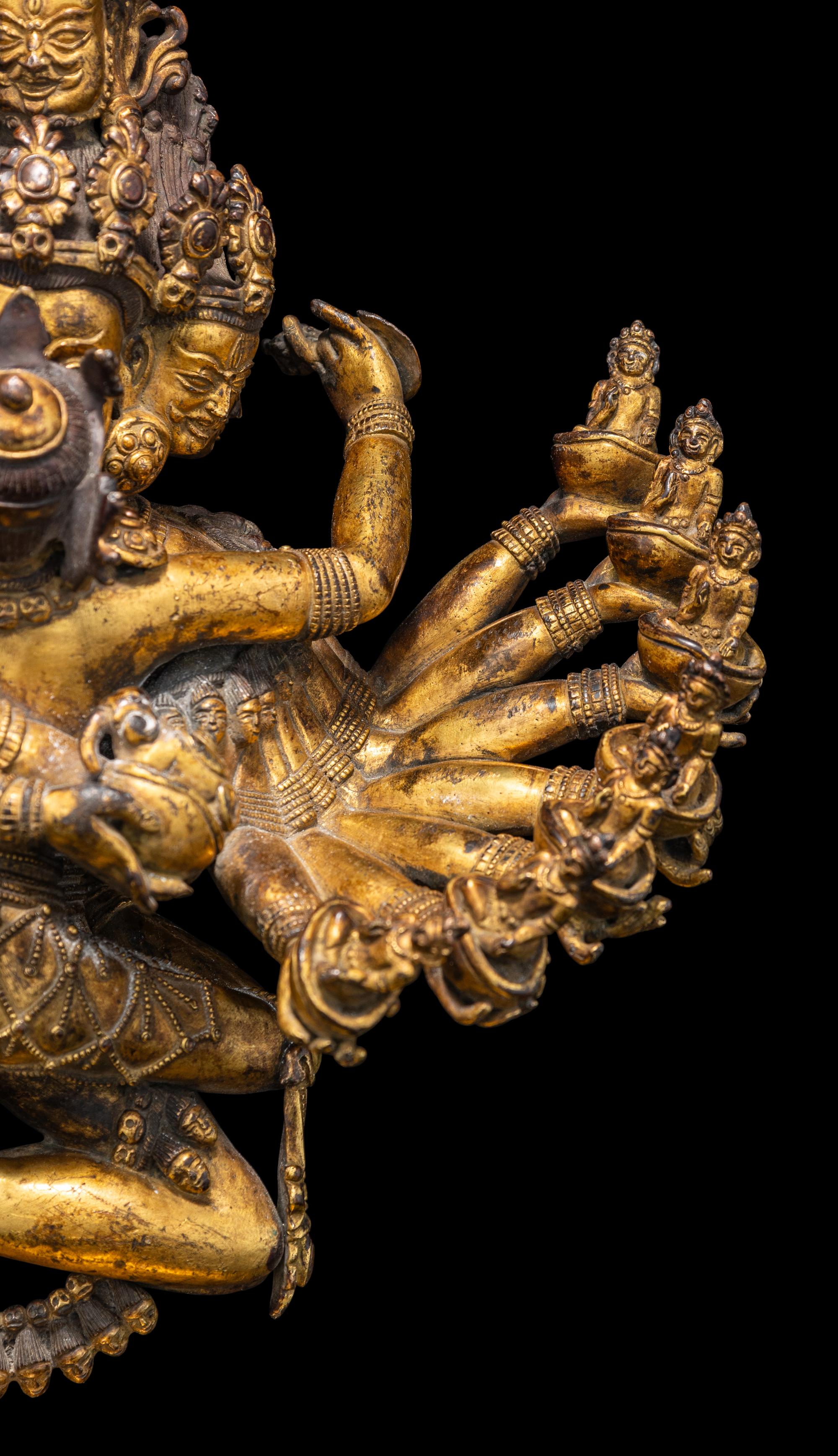 A Sino-Tibetan Gilt Copper Alloy Figure of Hevajra 銅鎏金吉祥歡喜金剛