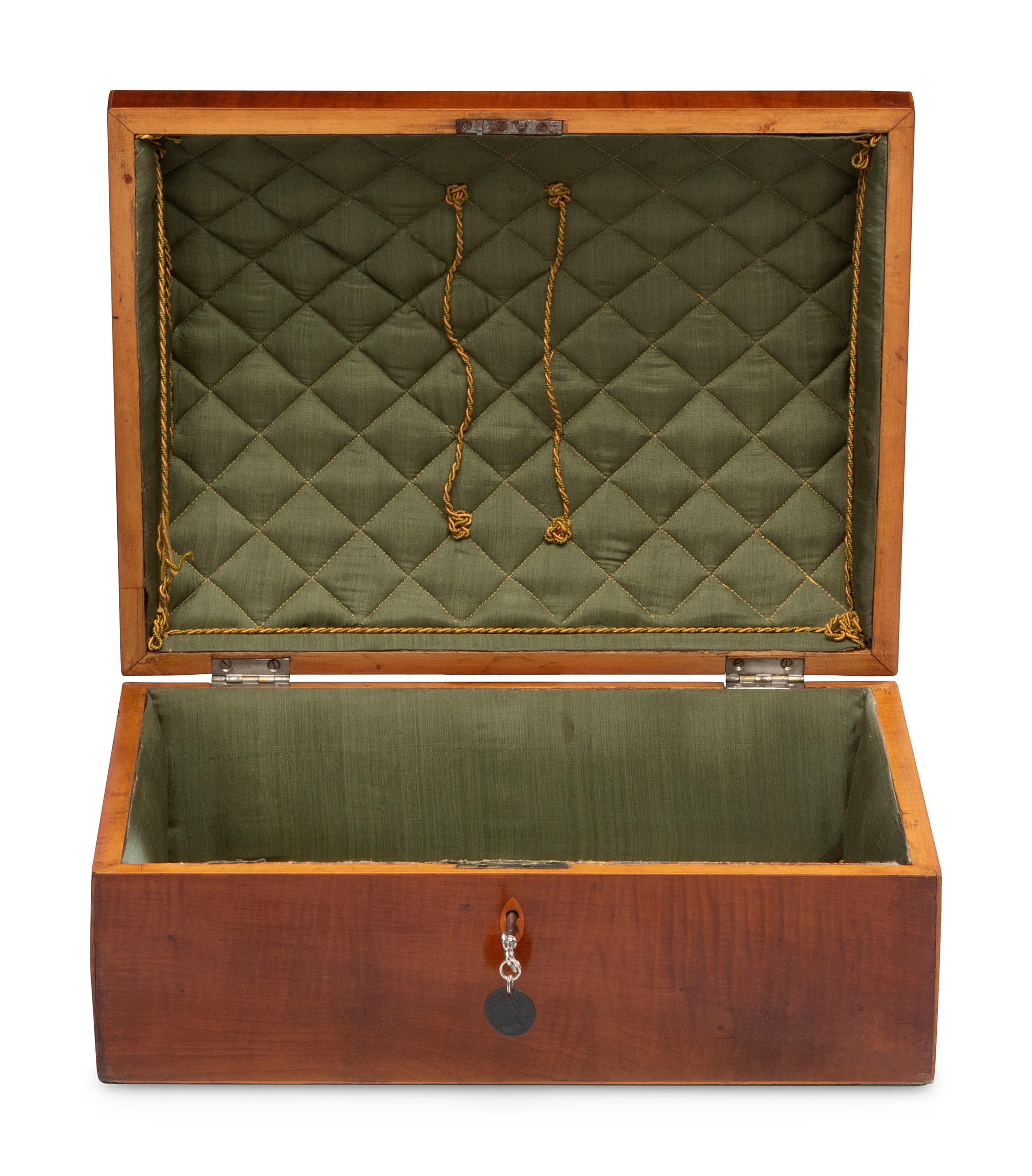 An English Inlaid Mahogany Domed-Top Document Box