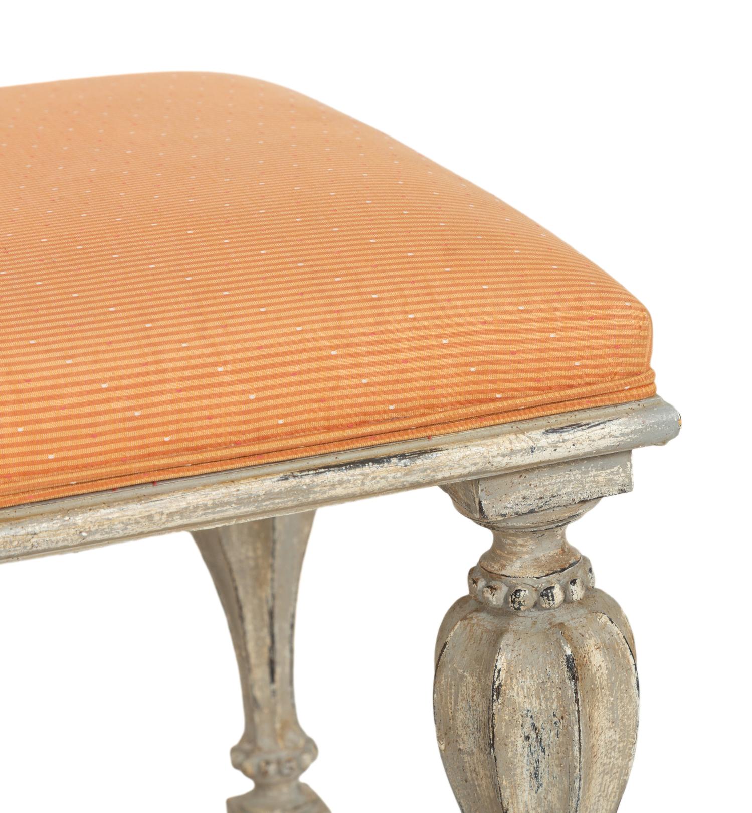 An Italian Grey-Painted Bench