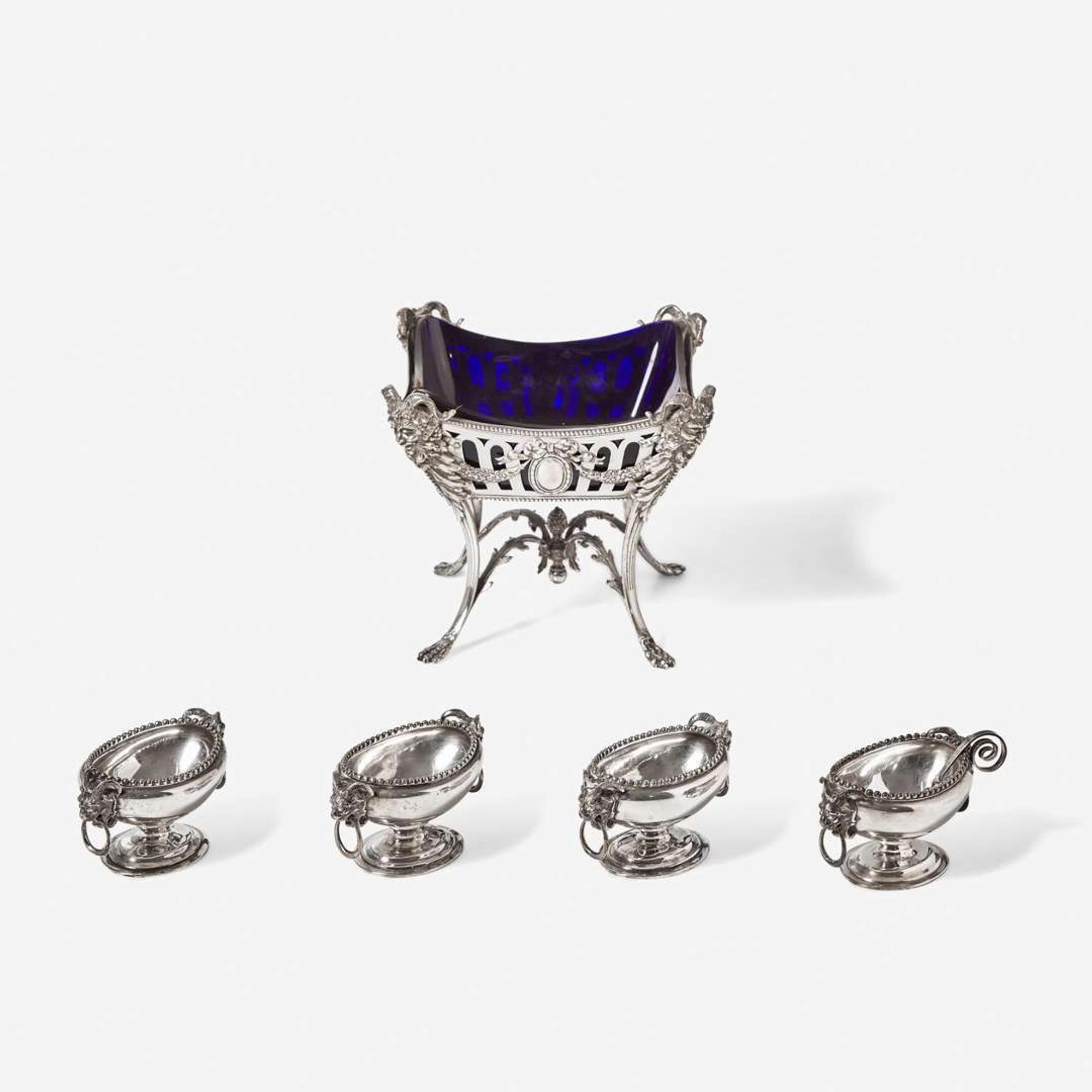 An assembled group of five American and German silver tablewares Ball, Black & Co., New York, NY, and German, late 19th / early 20th century