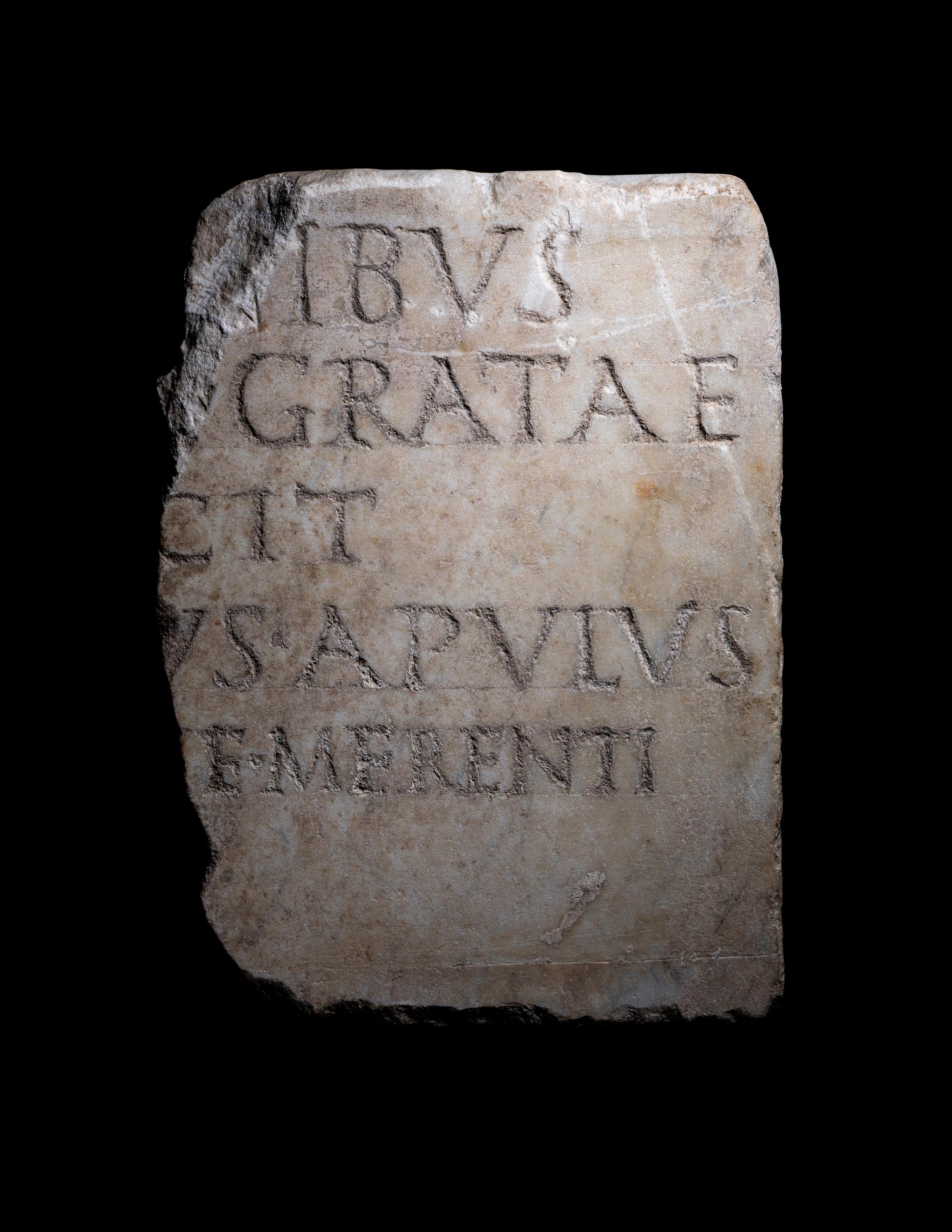 A Roman Marble Fragment with Latin Inscription