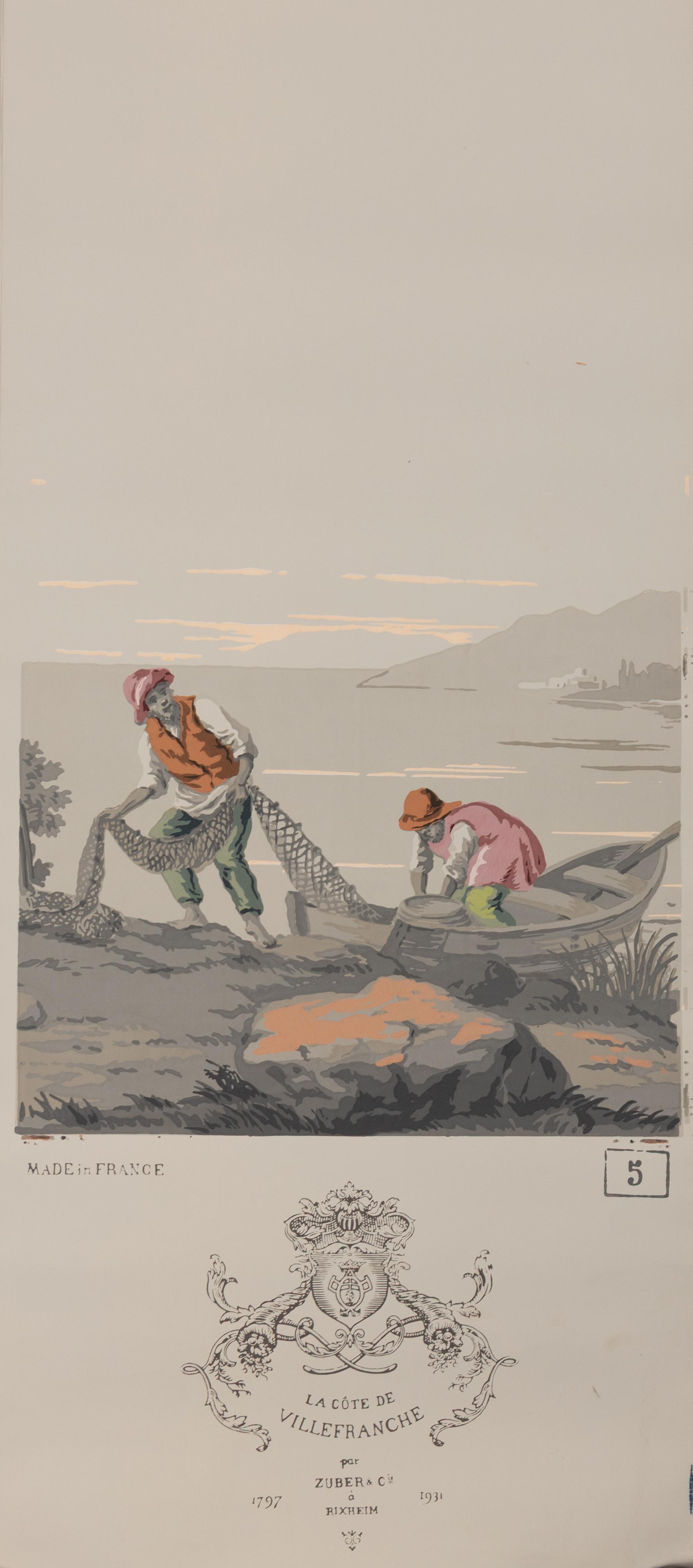 A Complete Set of Fourteen Zuber et Cie. La Cote de Villefranche Wallpaper Panels
