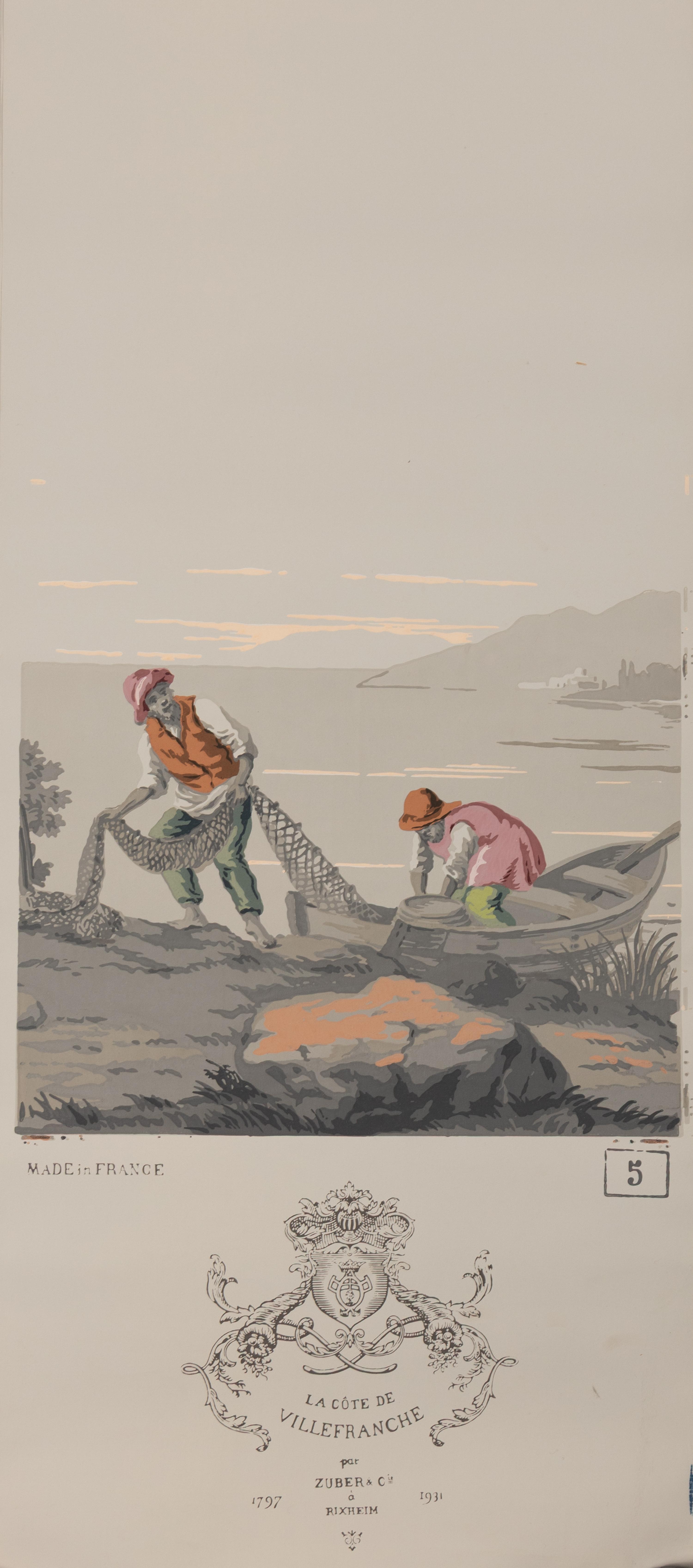 A Complete Set of Fourteen Zuber et Cie. La Cote de Villefranche Wallpaper Panels