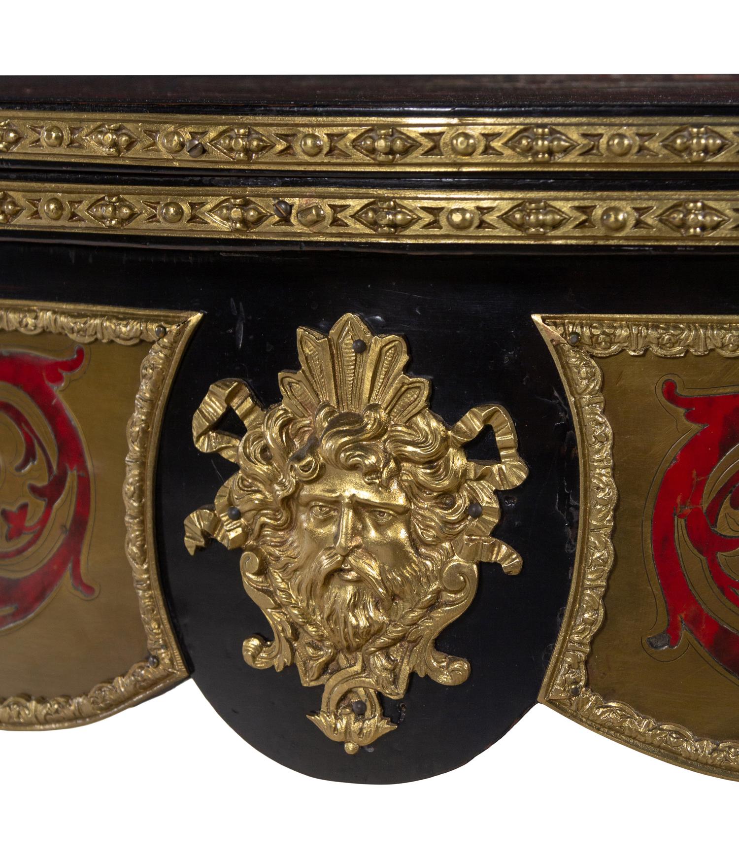 A Napoleon III Style Gilt Bronze Mounted Boulle Marquetry Flip-Top Table