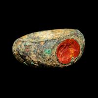 A Roman Gilt-Bronze Finger Ring with a Red Jasper Intaglio of Agrippina