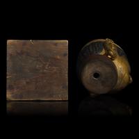 A Japanese Gilt and Black Painted Wood Head of a Bosatsu