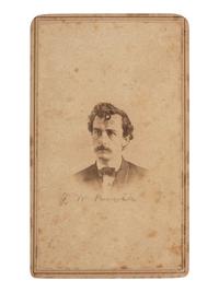 [LINCOLN ASSASSINATION]. Previously unknown CDV of John Wilkes Booth attrib. to Norton & Luther, Cleveland, OH, ca 1864.
