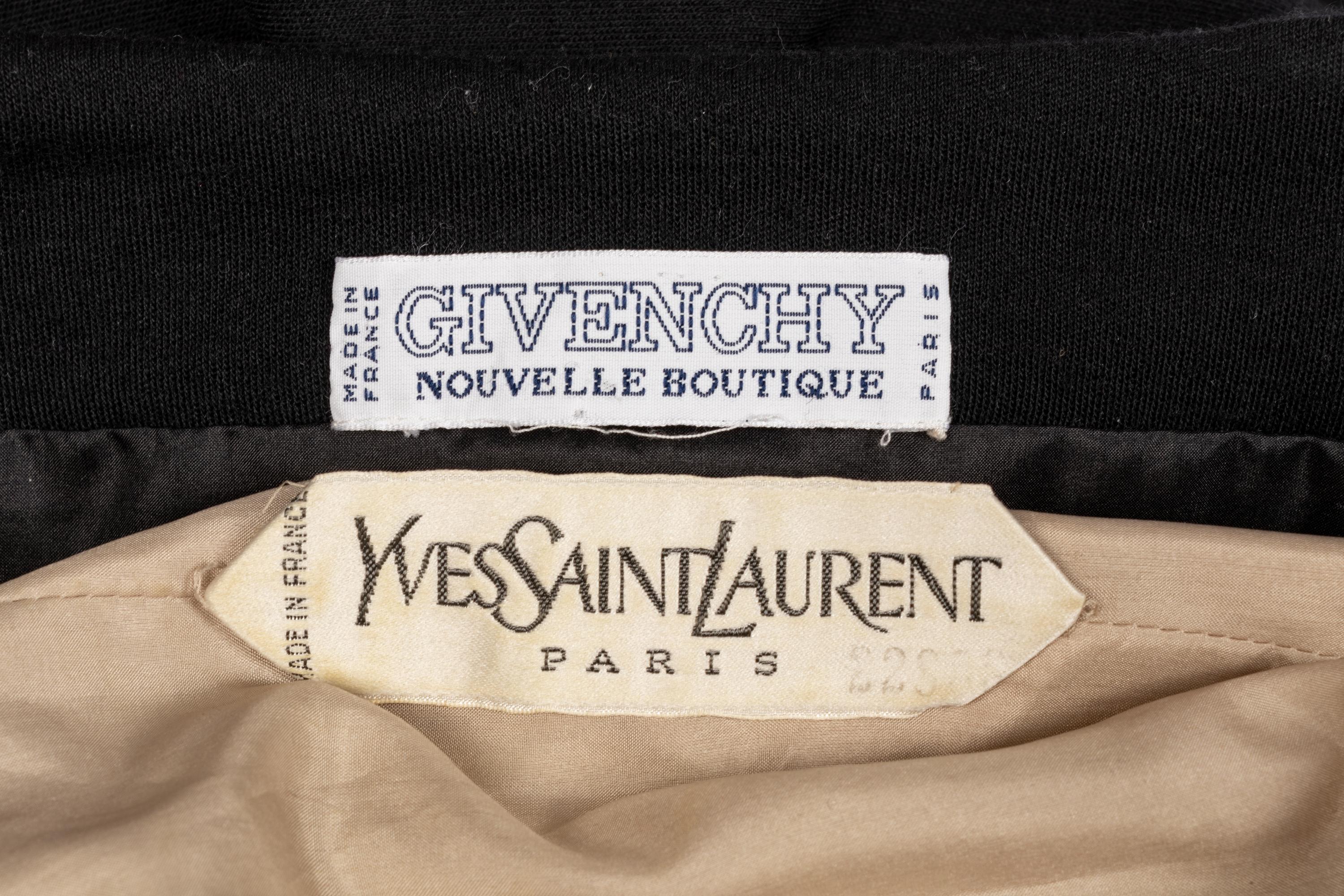 Two Designer Dresses: One Haute Couture Yves Saint Laurent, One Givenchy, 1960-80s