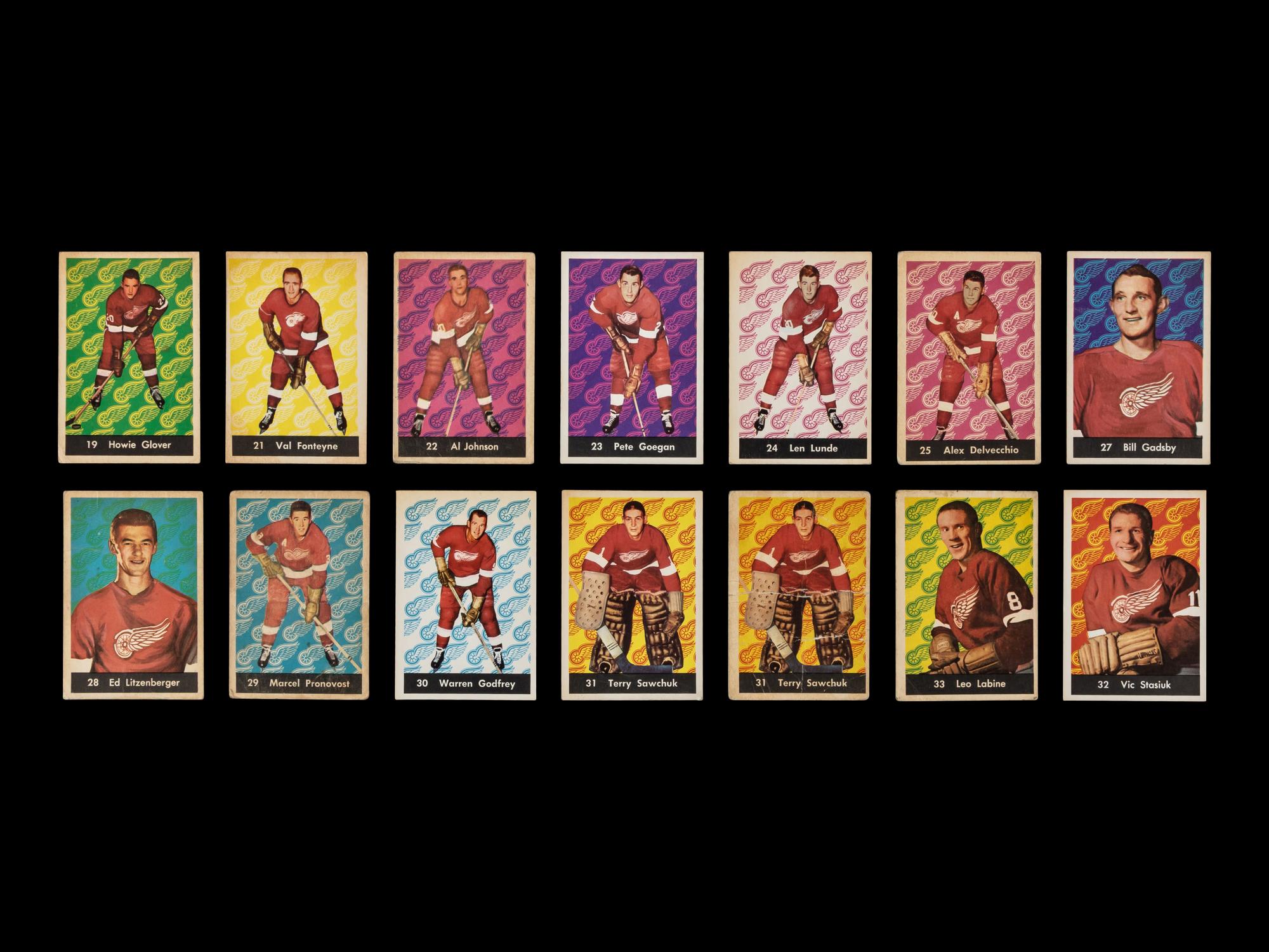 A Collection of Detroit Red Wings 1961 Parkhurst Hockey Cards (14)