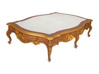 A Louis XV Style Painted and Parcel Gilt Low Coffee Table