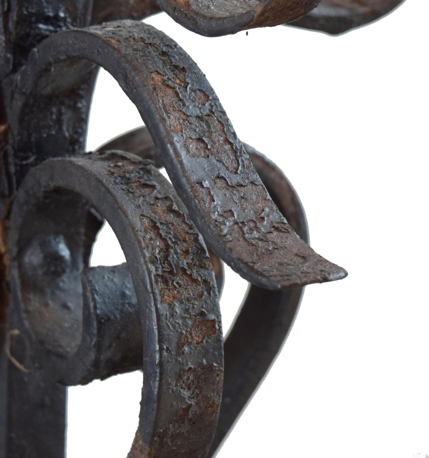 A Pair of Wrought Iron Decorative Finials 12" W x 12" D x 24" H, — United States, Circa 1880