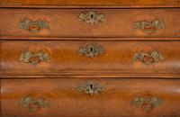 A Dutch Walnut Bombé Chest of Drawers