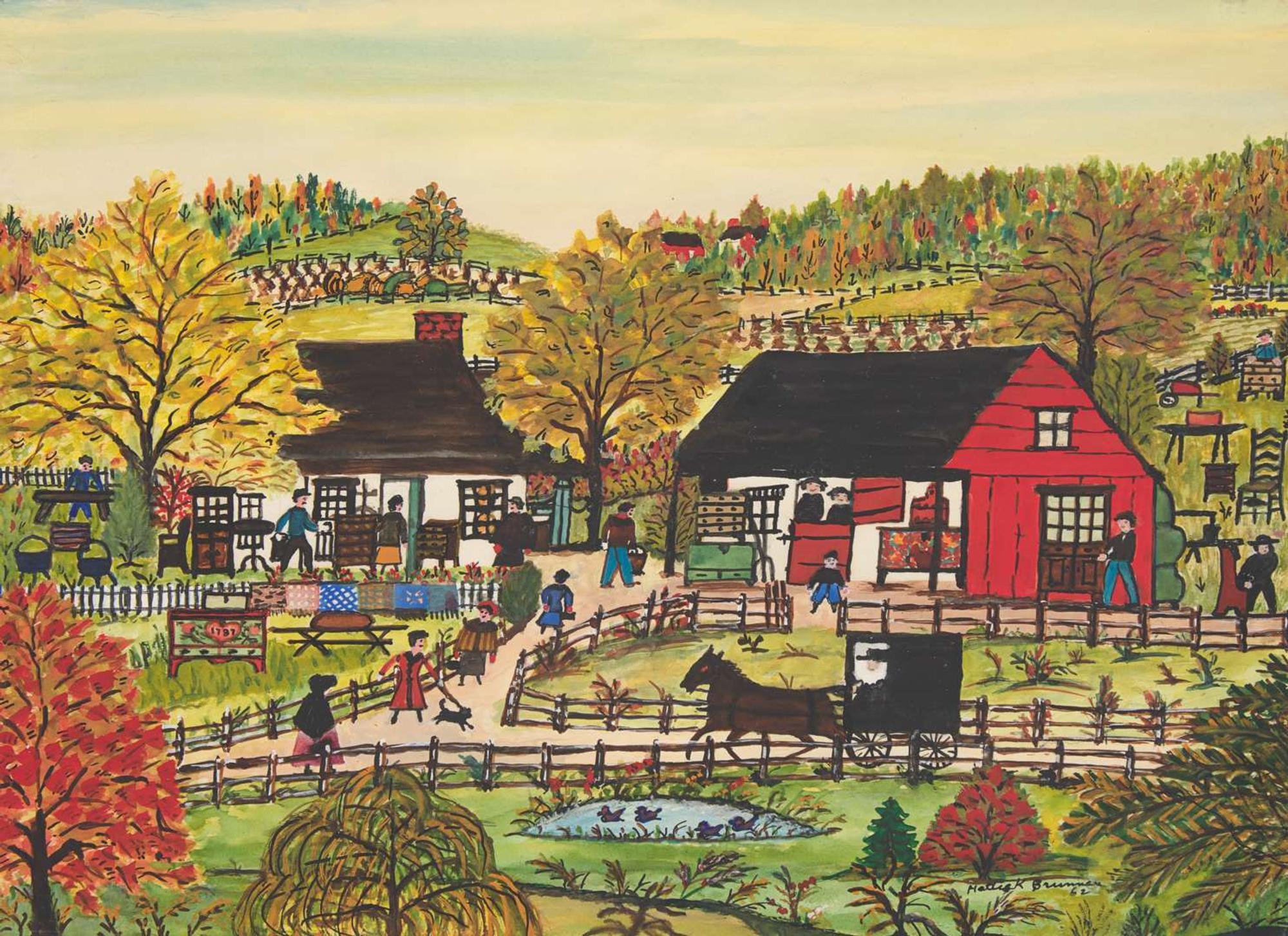 Hattie Klapp Brunner (American, 1890–1982) -Red Cottage