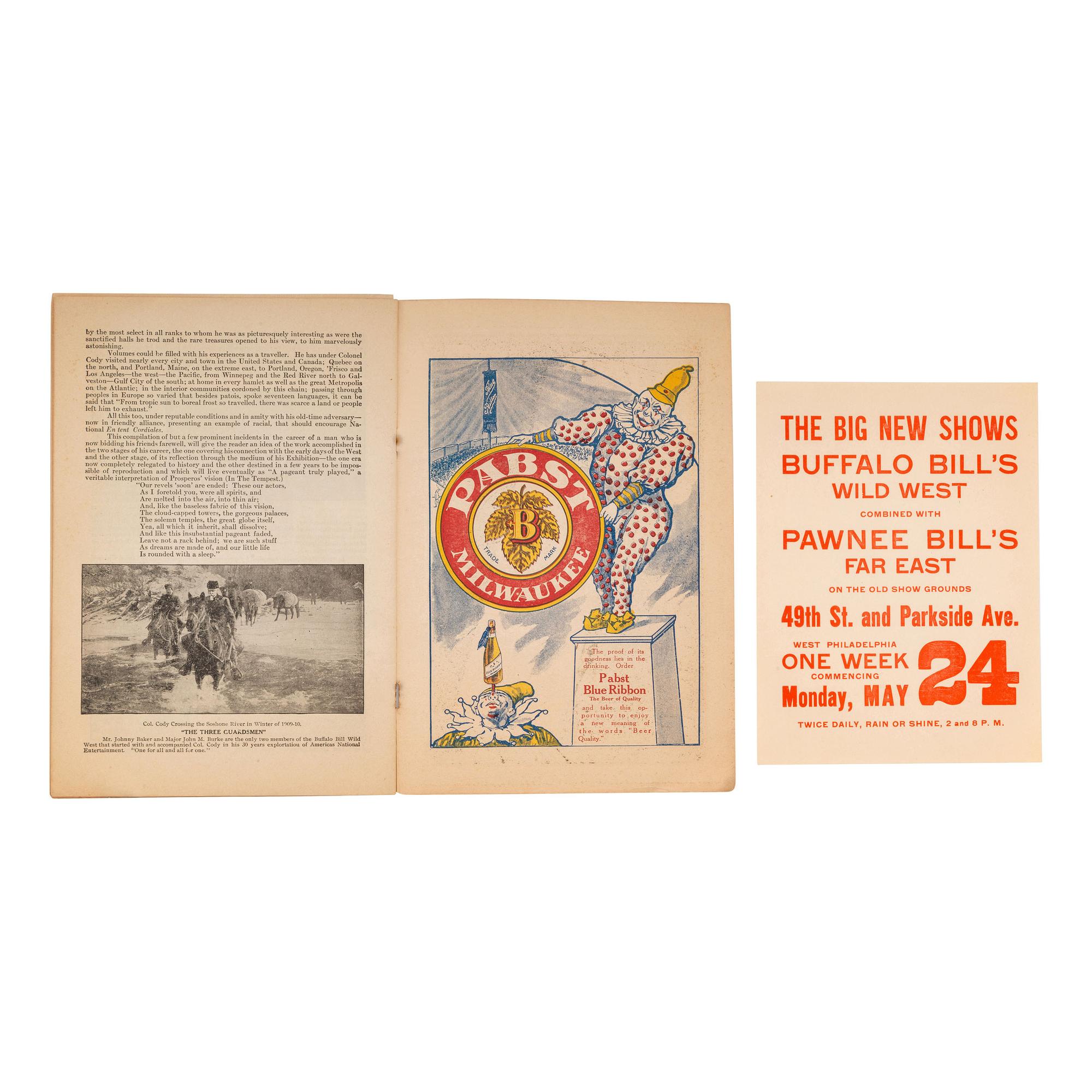 [WILD WEST SHOWS]. A group of 3 Buffalo Bill and Wild West booklets, incl. programmes for 1909 and 1910.