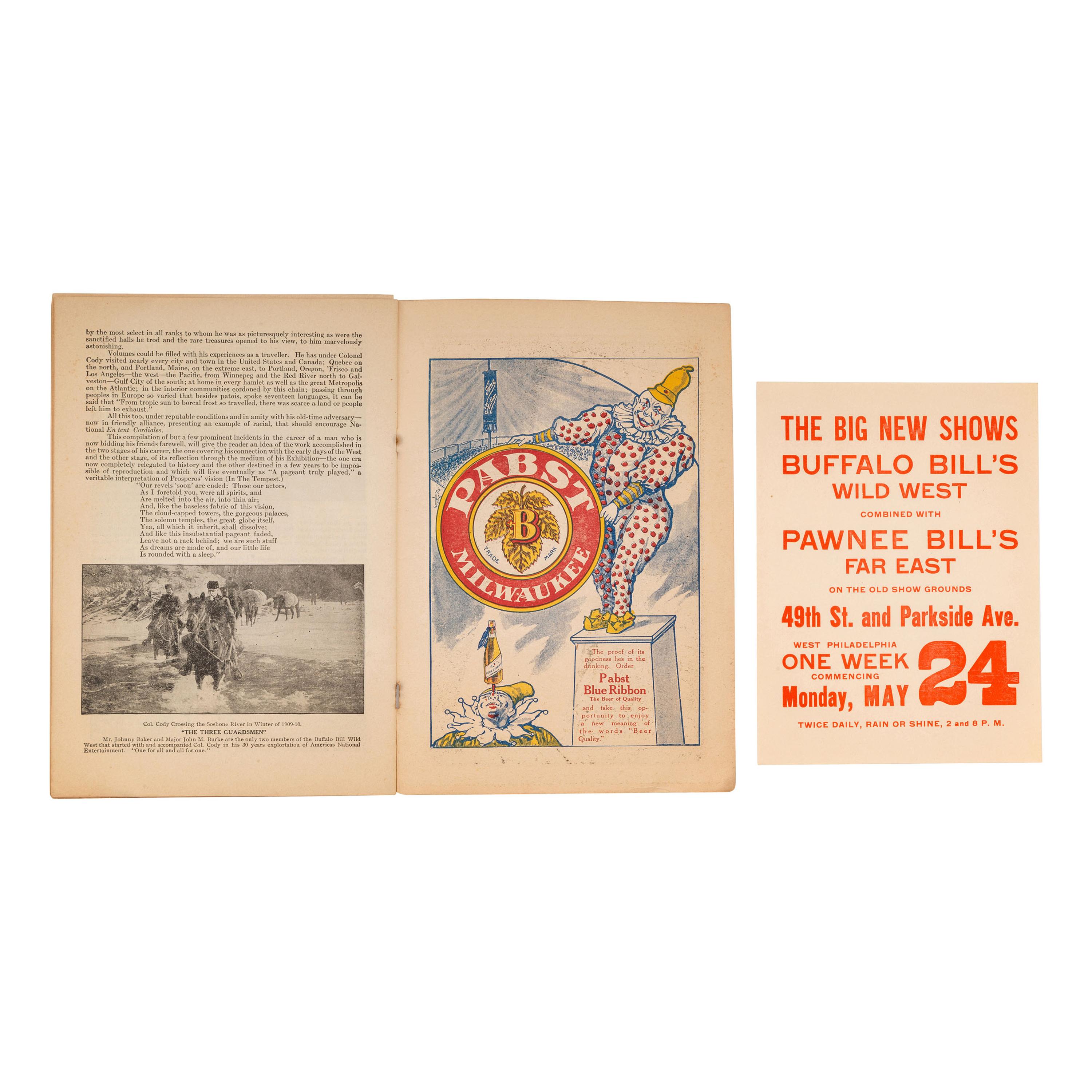 [WILD WEST SHOWS]. A group of 3 Buffalo Bill and Wild West booklets, incl. programmes for 1909 and 1910.