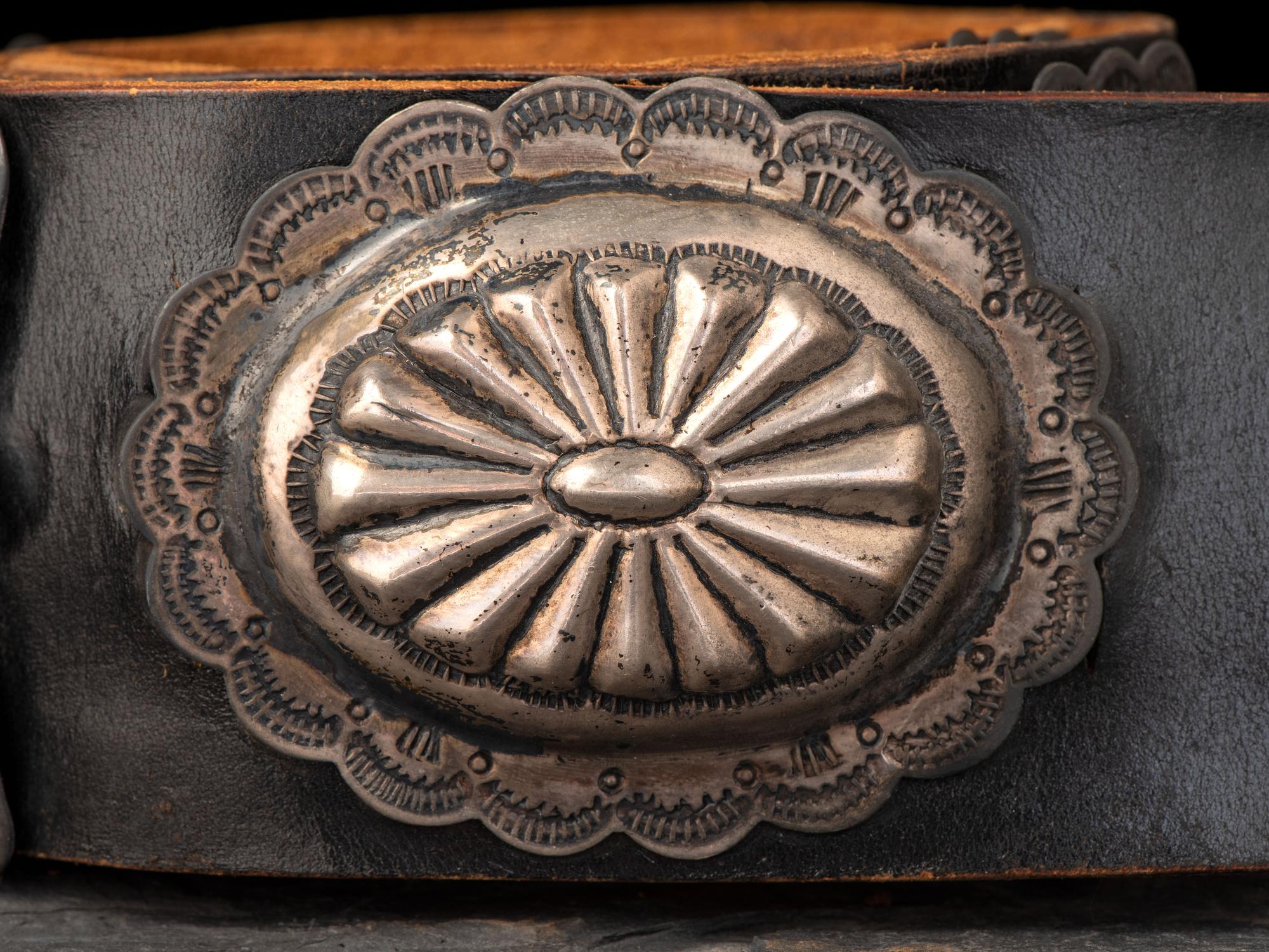 Navajo Silver Concha Belt