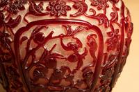 A Ruby-Red Overlay Peking Glass Bottle Vase