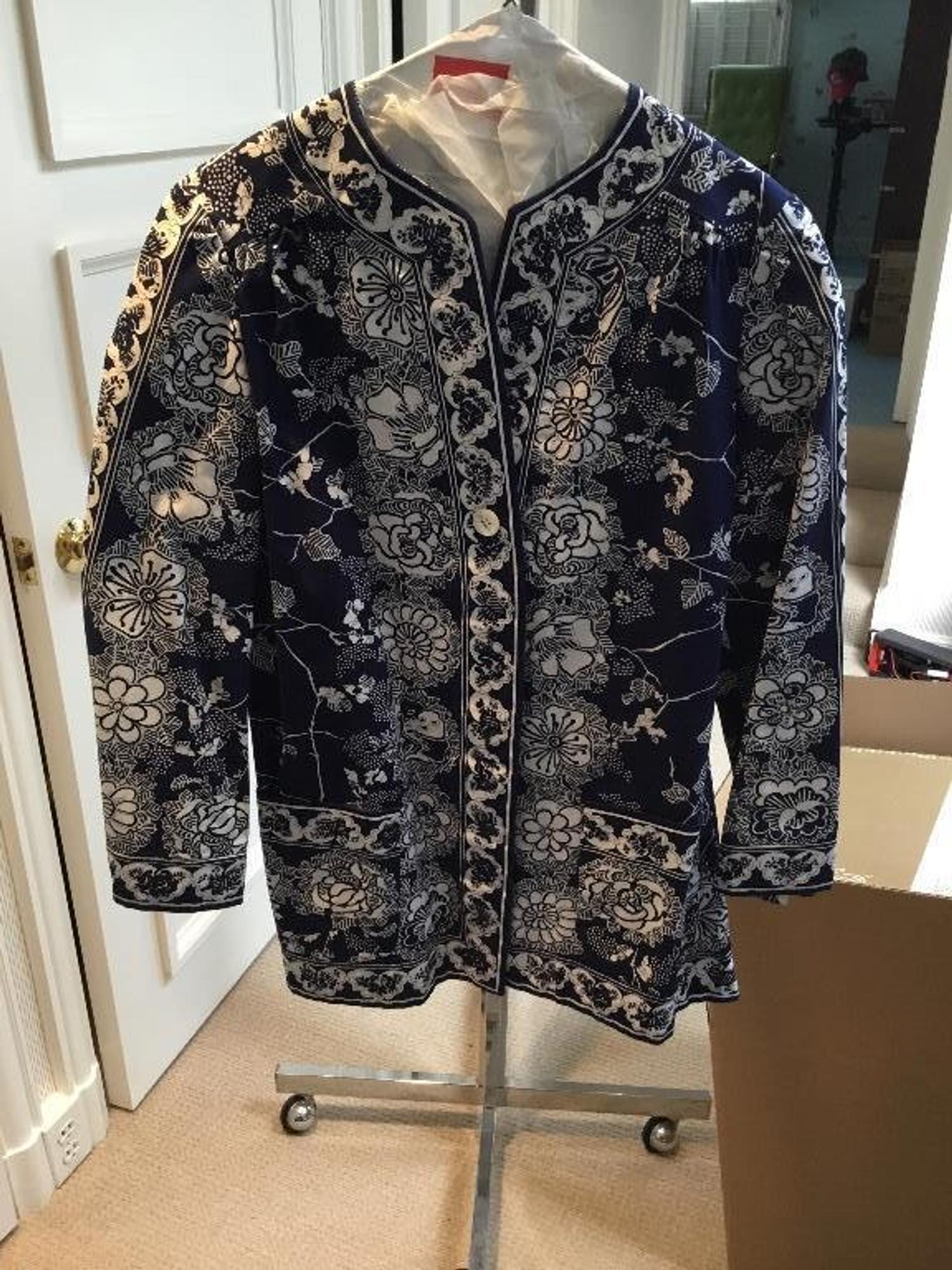 A Pucci Blue and White Cotton Swimsuit Ensemble, Jacket size 8; Bathing suit size 10.