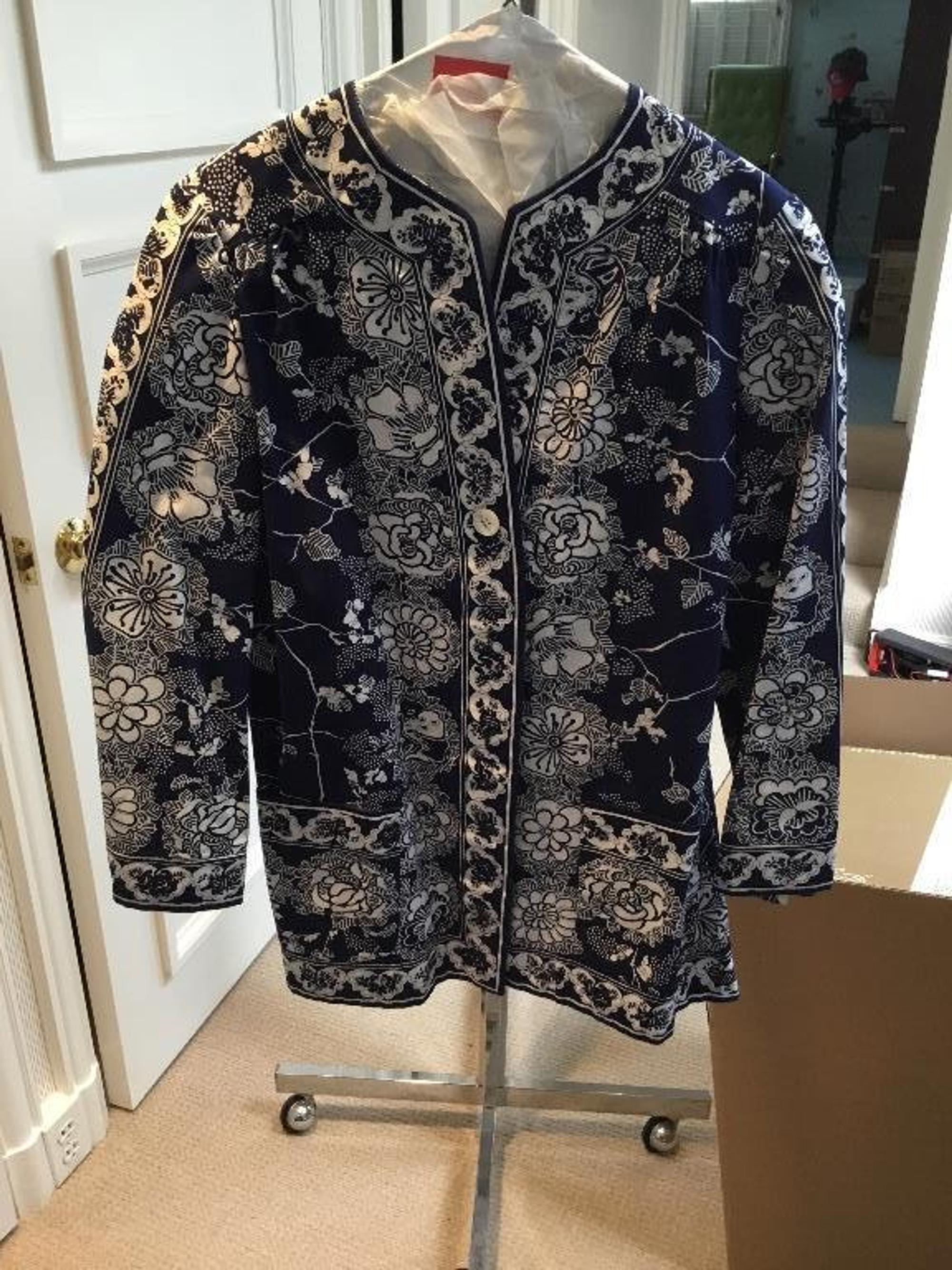 A Pucci Blue and White Cotton Swimsuit Ensemble, Jacket size 8; Bathing suit size 10.