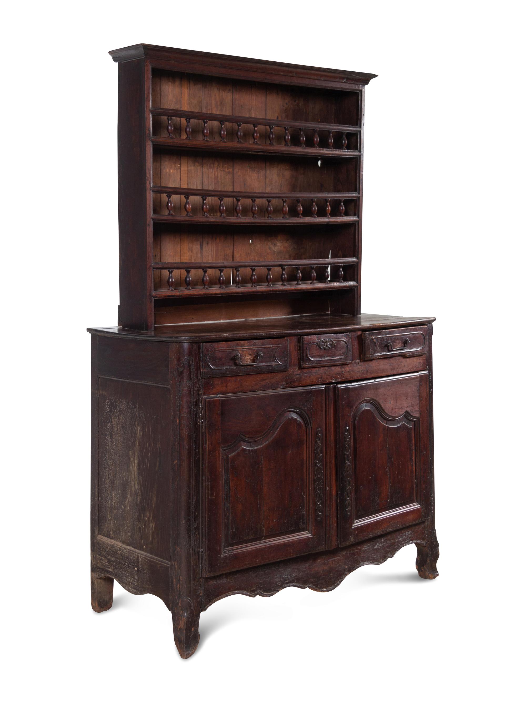 A French Provincial Walnut Buffet à Deux Corps