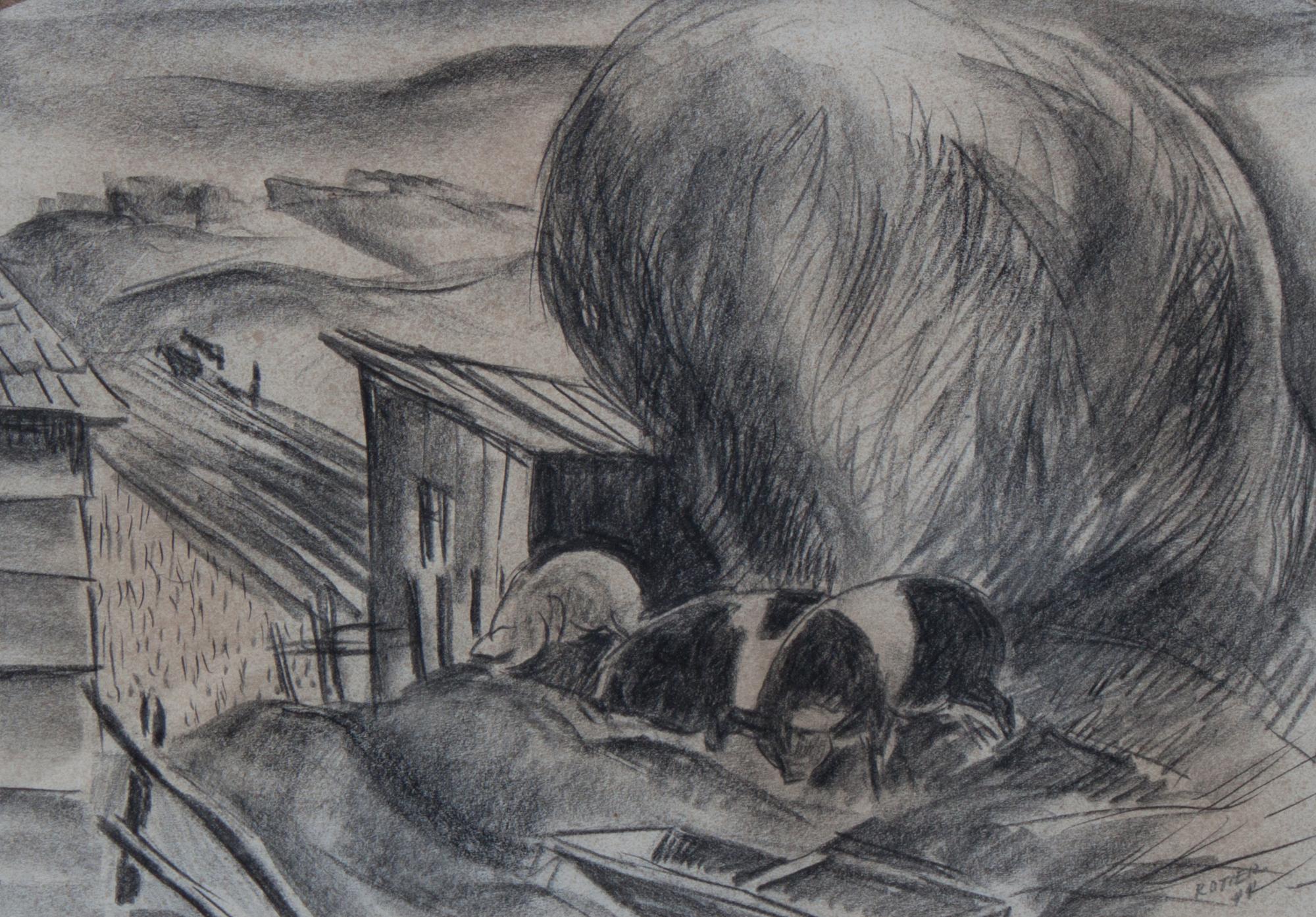 Peter Rotier, (Wisconsin, 1887-1963), Farmyard, 1944