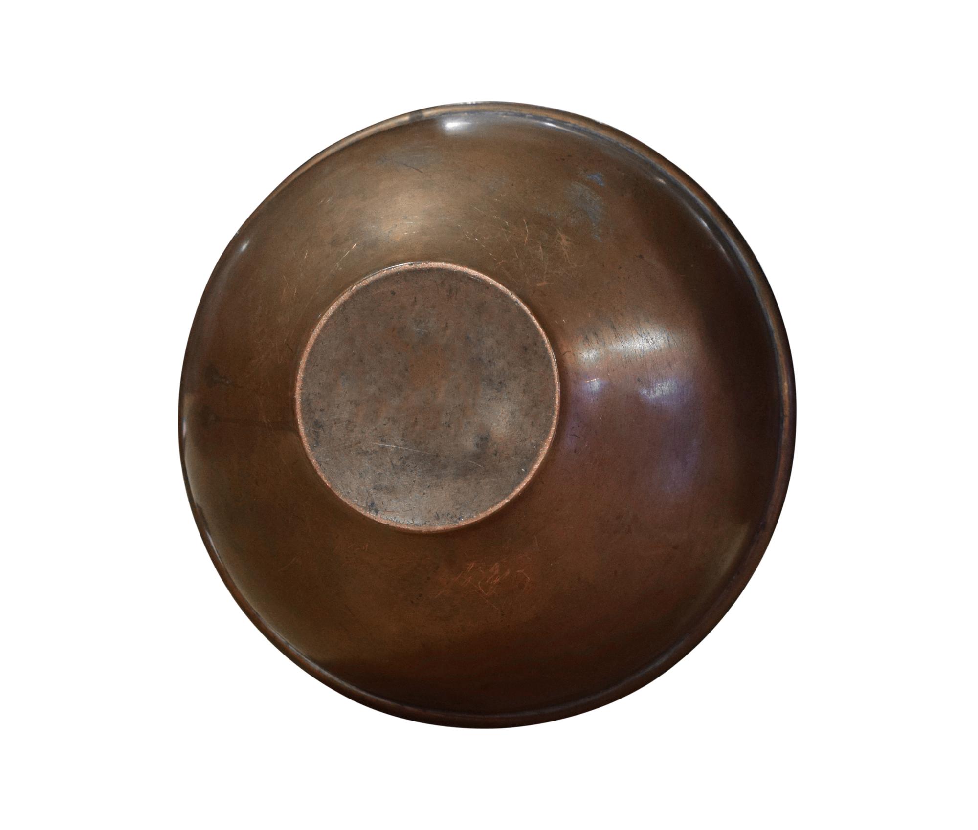 A Hammered Copper Spittoon from the Estate of Jose Thenee 6.5" W x 6.5" D x 7.5" H — Argentina, Circa 1900